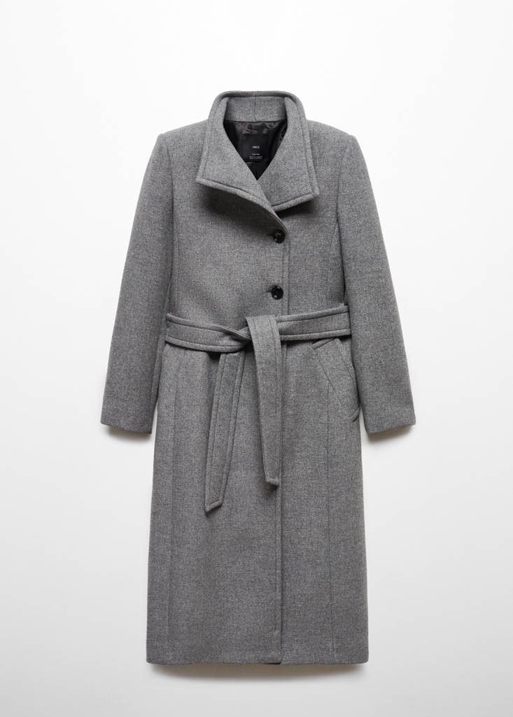 Manteco wool coat with belt — Grey