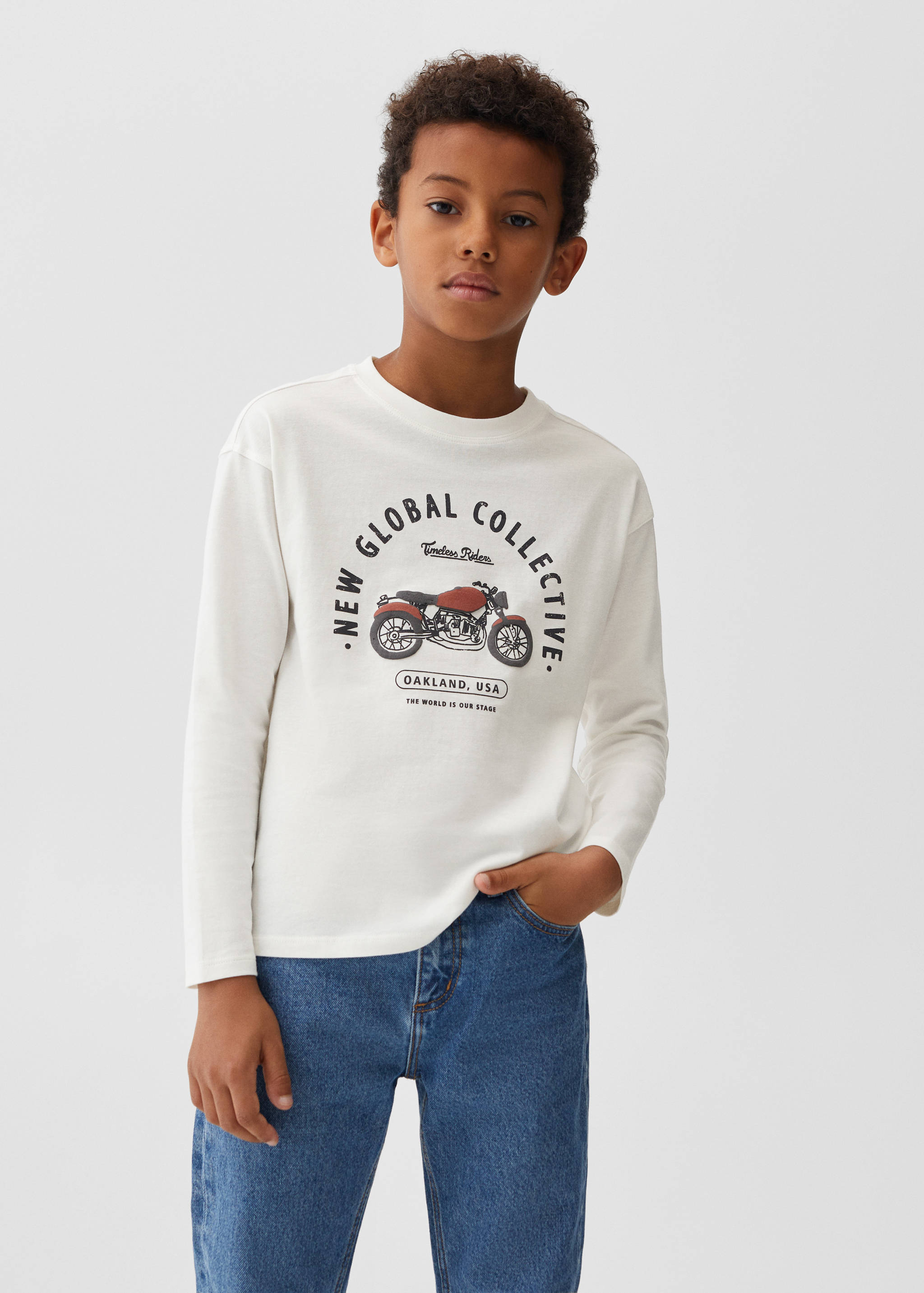 Long-sleeved t-shirt with message - Medium plane