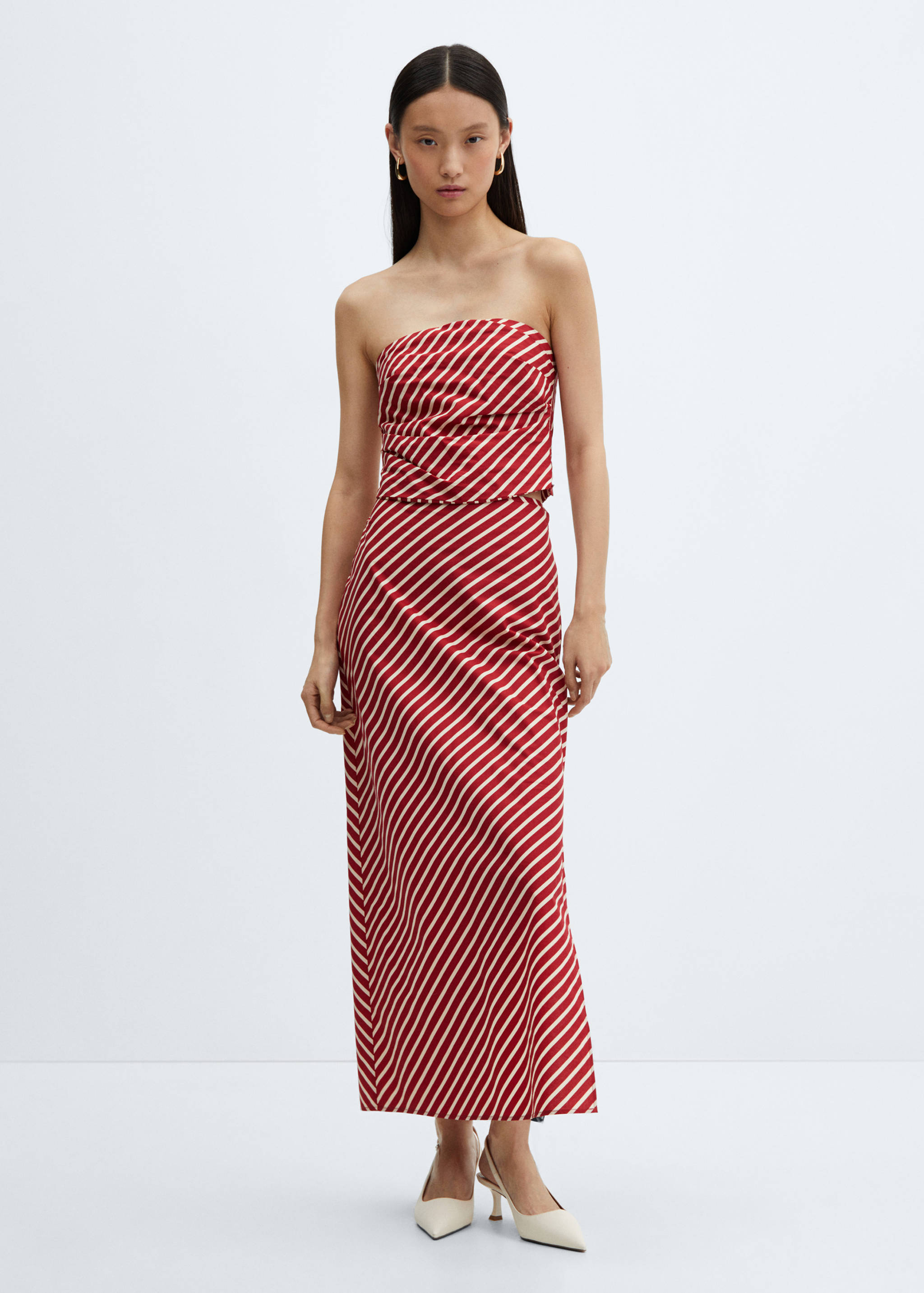 Striped cotton-blend top - General plane