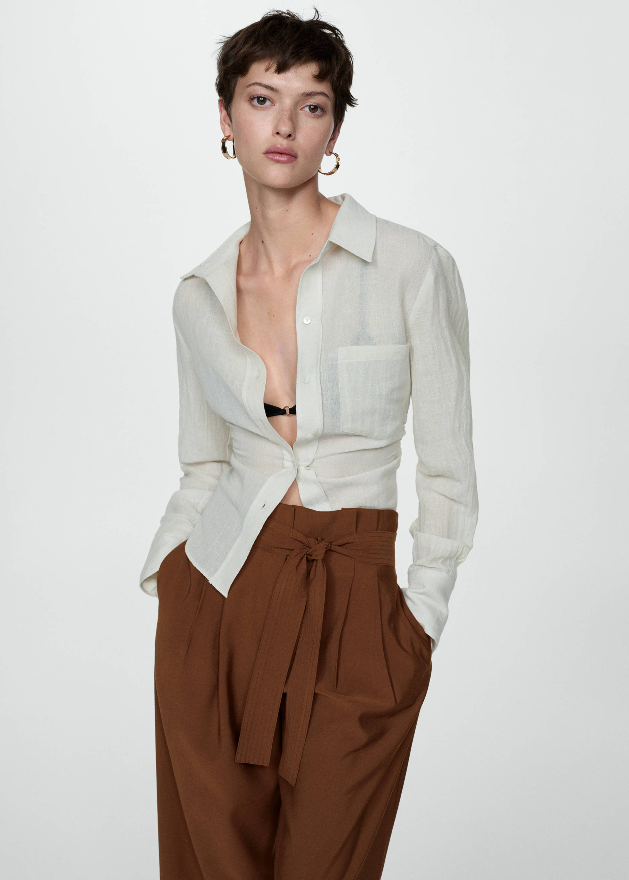 Belt straight-fit trousers - Details of the article 1