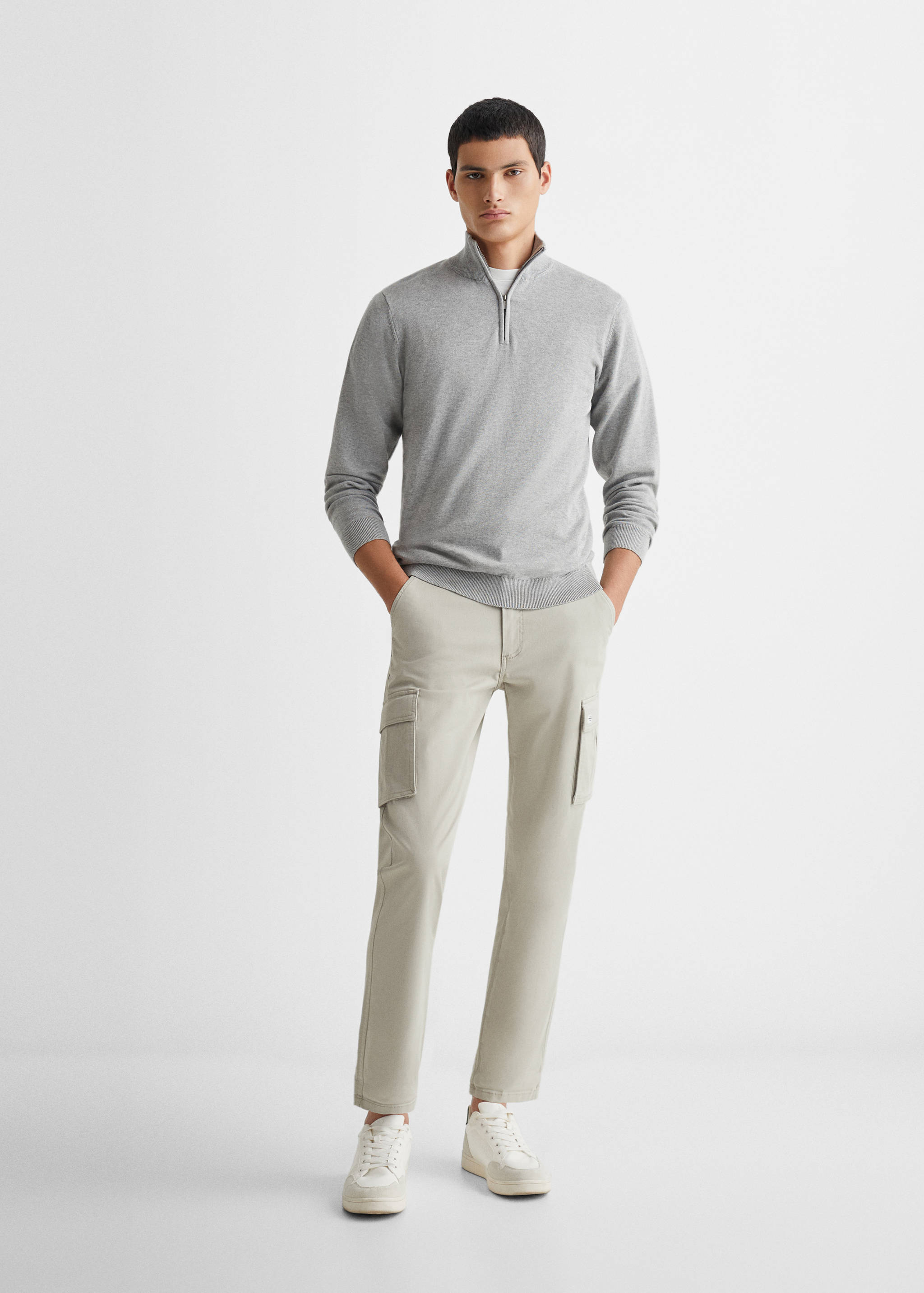 Cotton cargo trousers - General plane