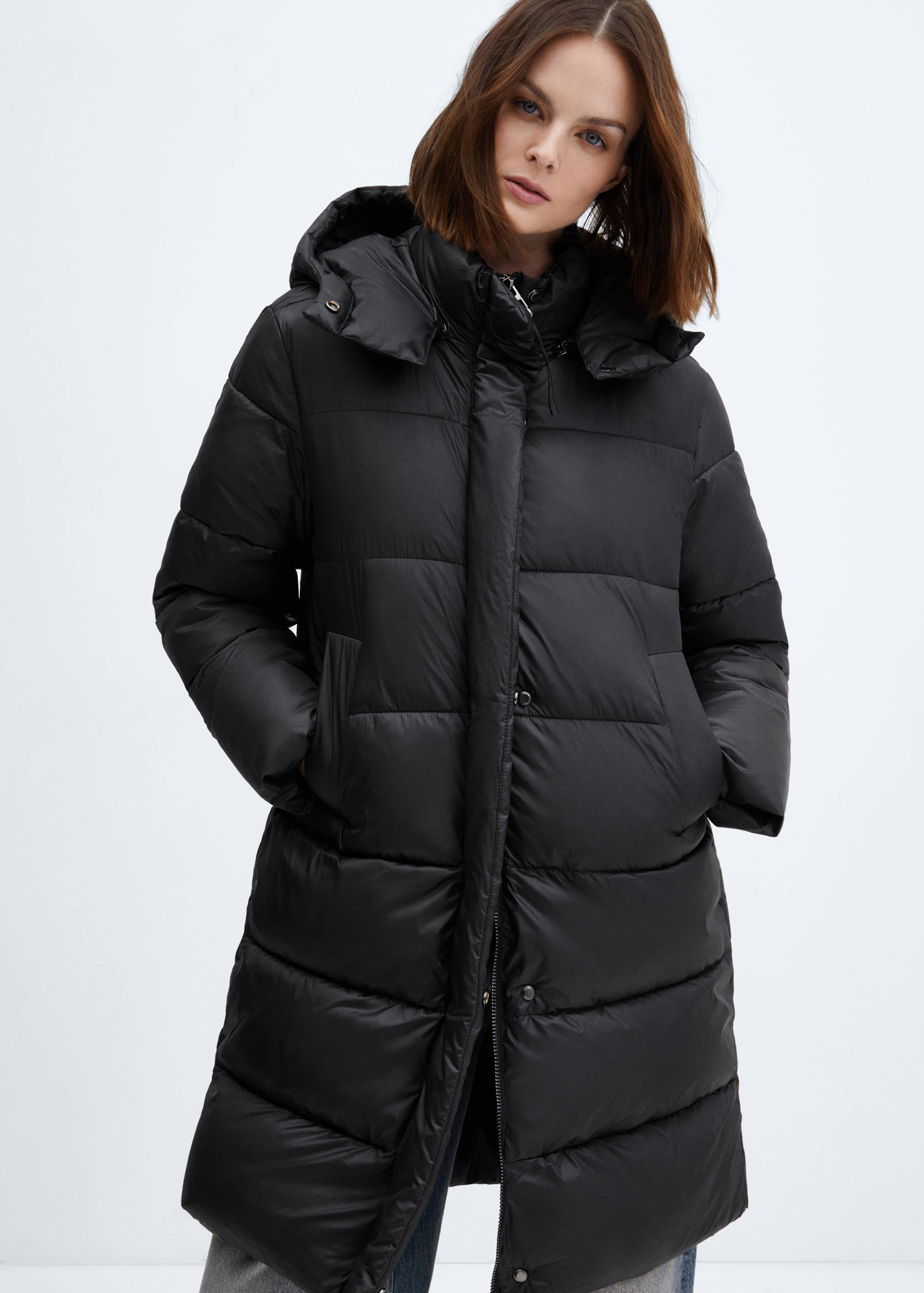 Detachable hood puffer coat - Medium plane