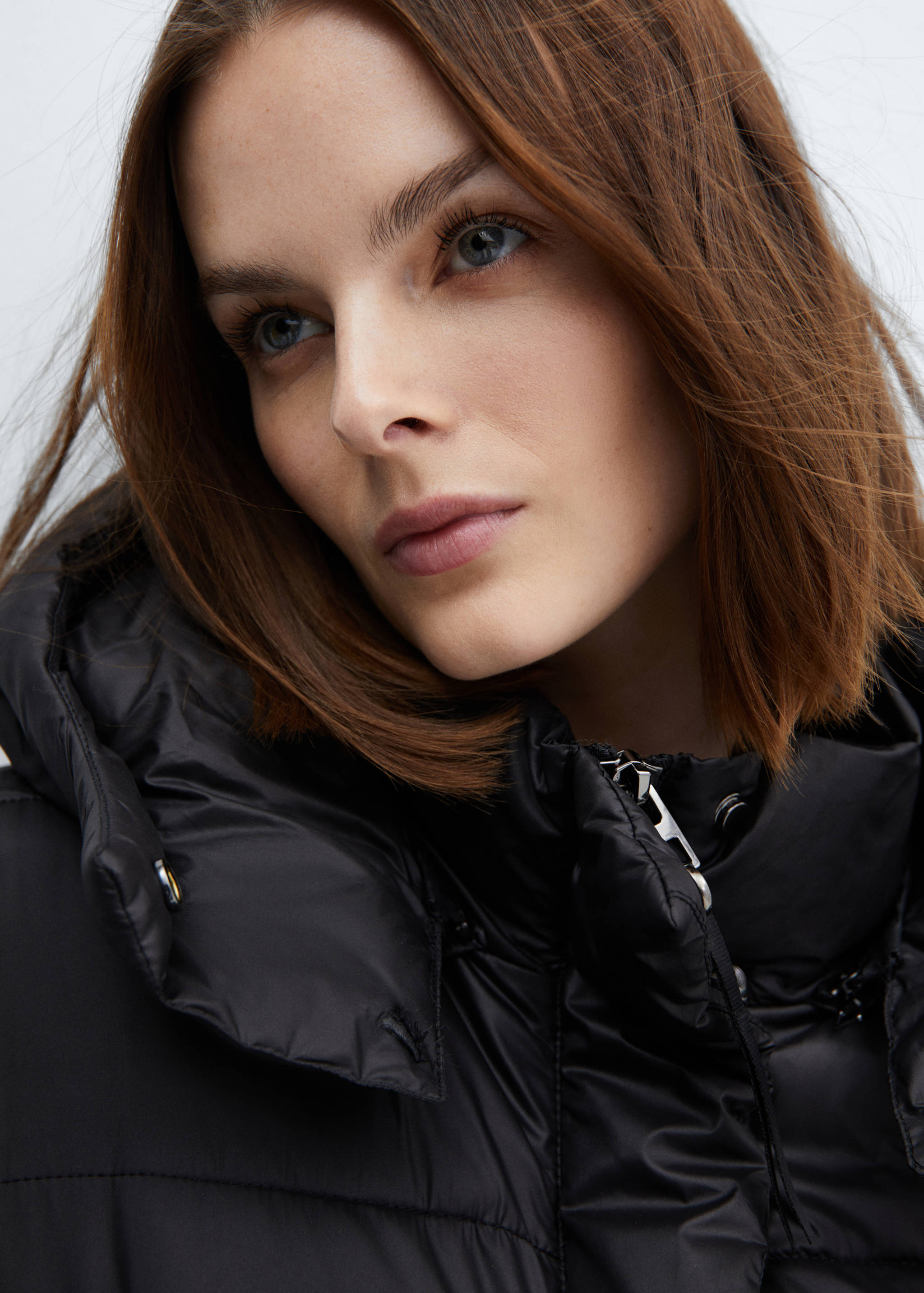 Detachable hood puffer coat - Details of the article 1