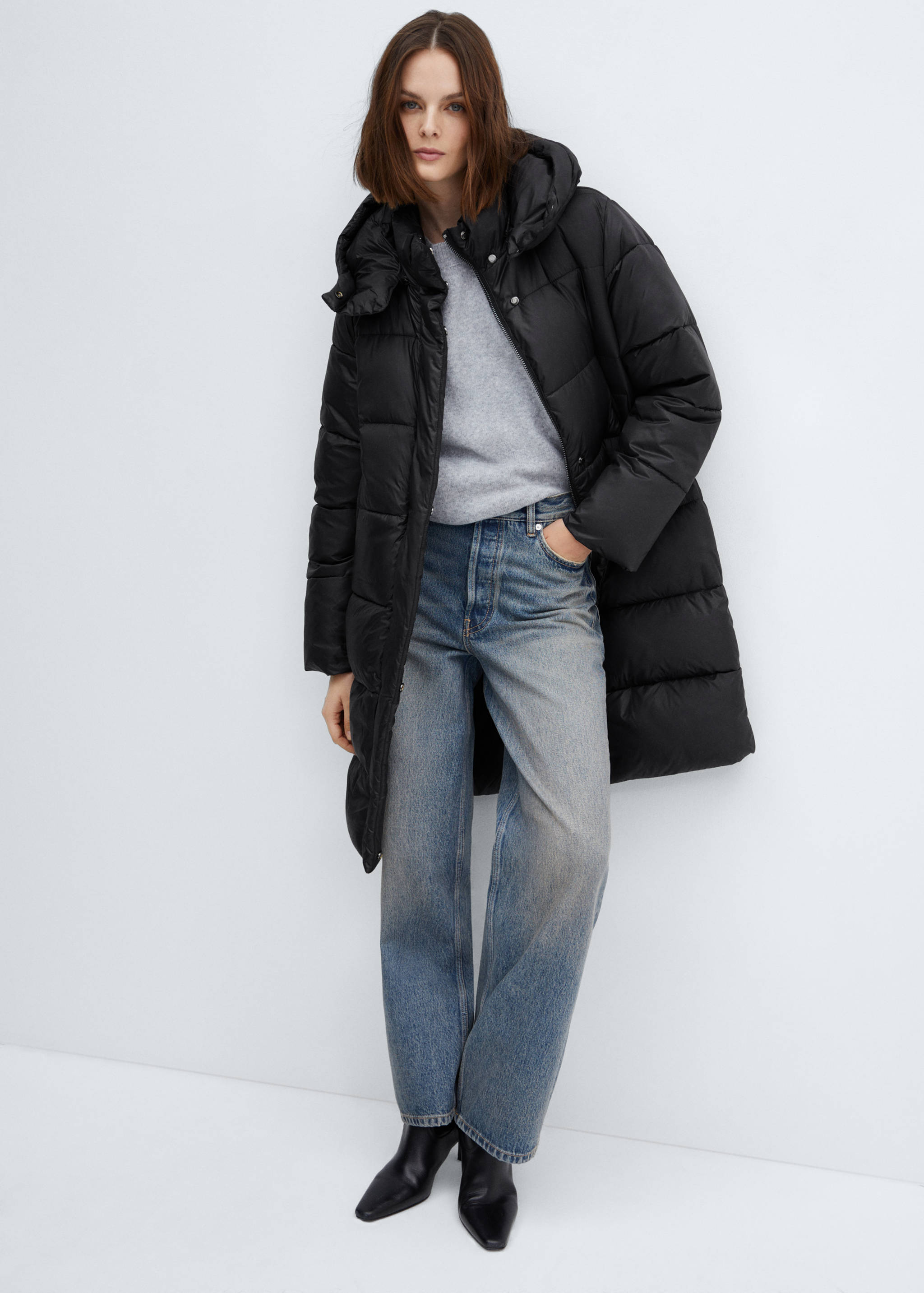 Detachable hood puffer coat - Details of the article 2