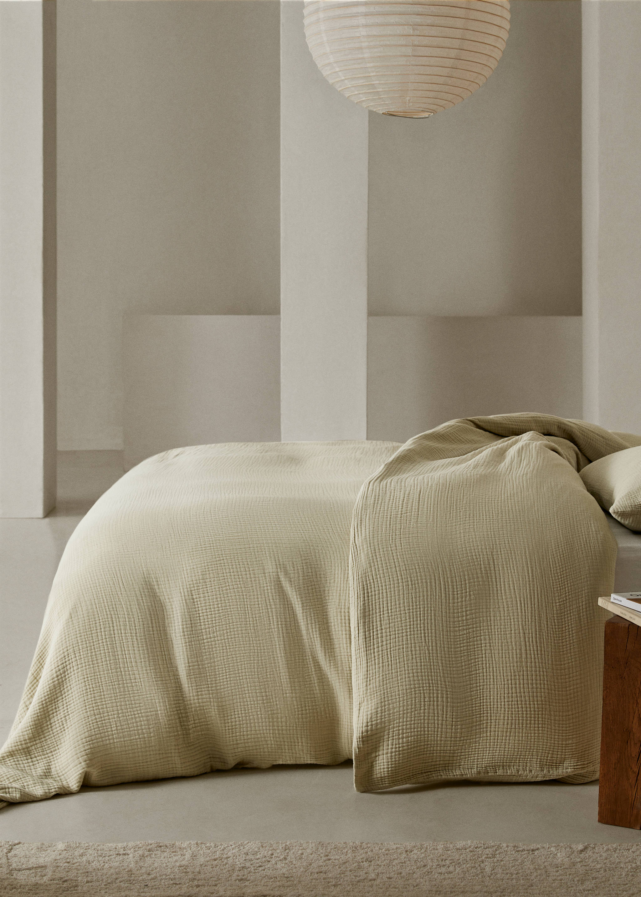 Cotton gauze duvet cover for king bed - General plane