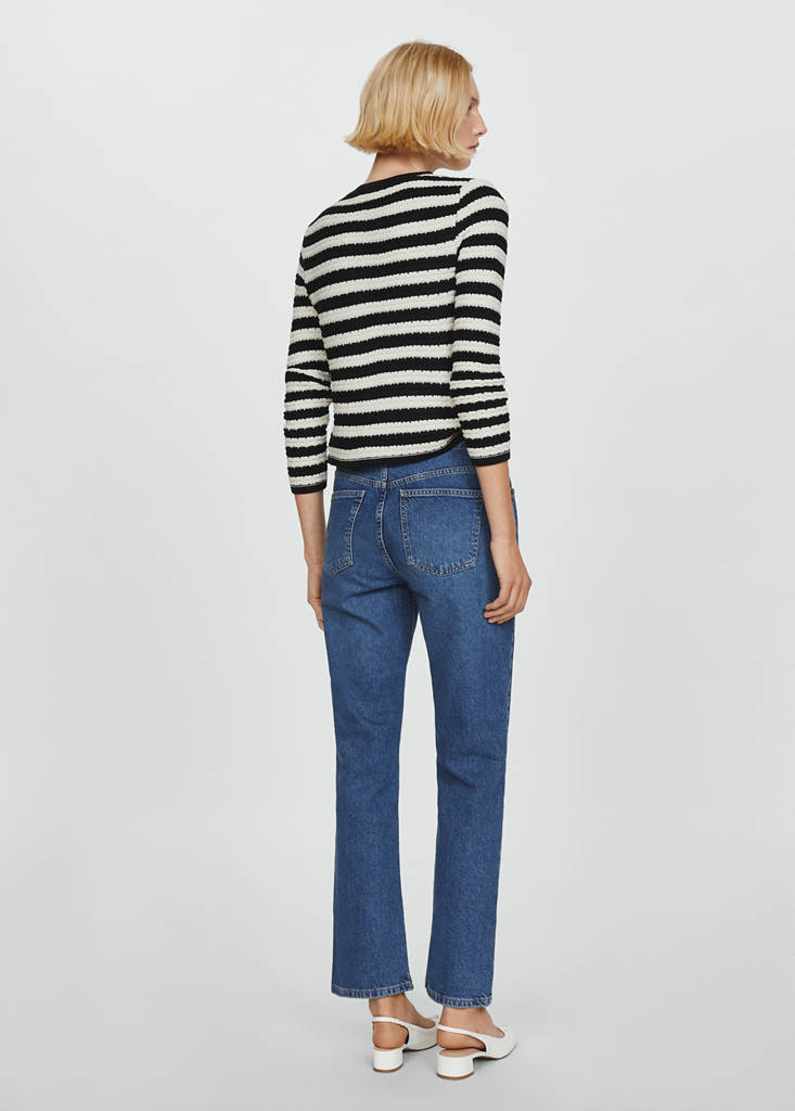 Striped cardigan with jewel buttons — Off White