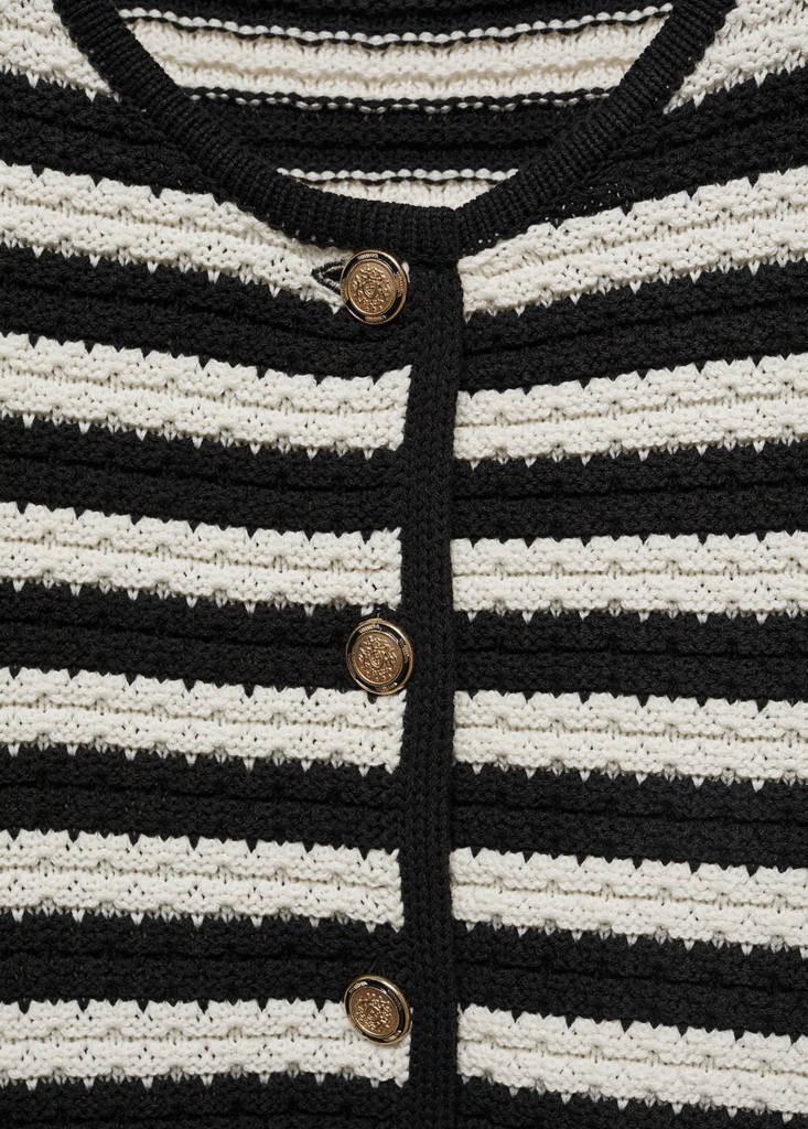 Striped cardigan with jewel buttons — Off White