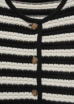 Striped cardigan with jewel buttons — Off White 9