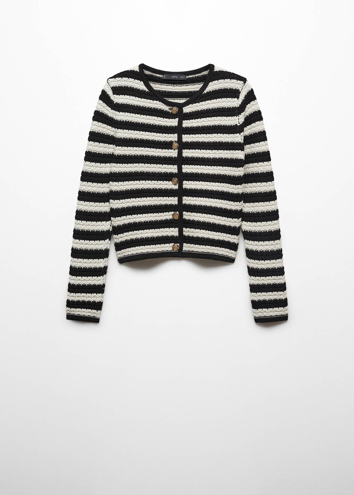 Striped cardigan with jewel buttons — Off White