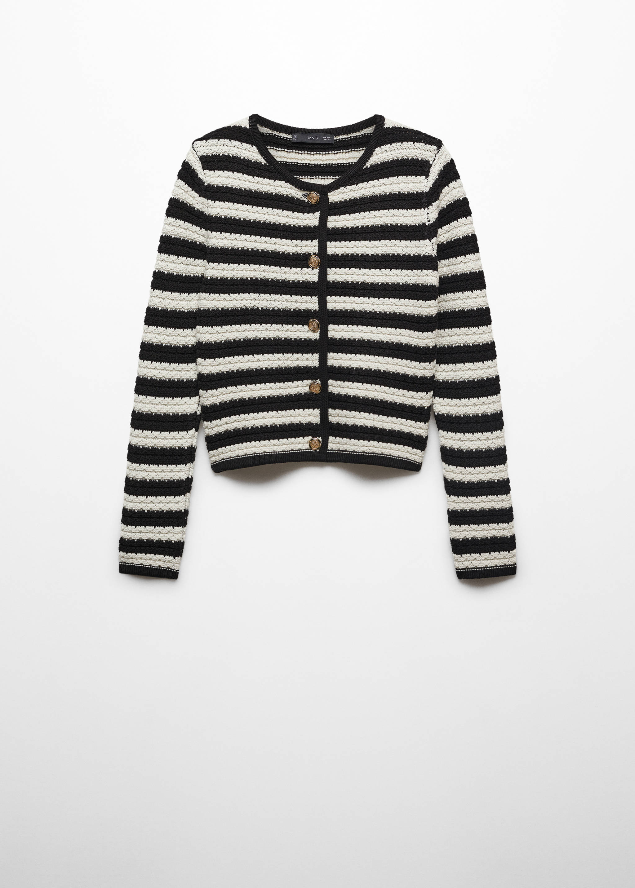 Striped cardigan with jewel buttons - Article without model