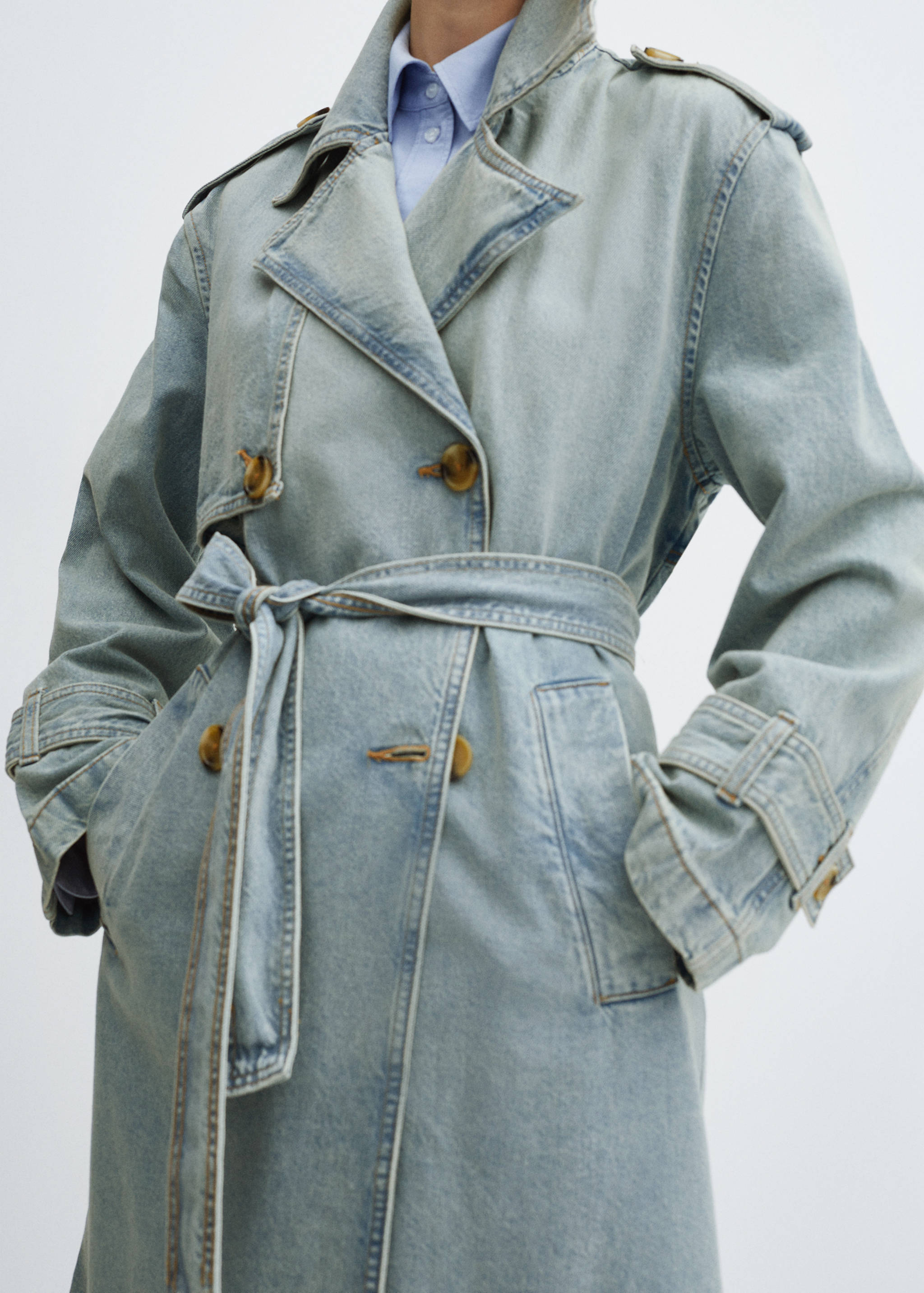 Trench denim double boutonnage - Détail de l'article 6