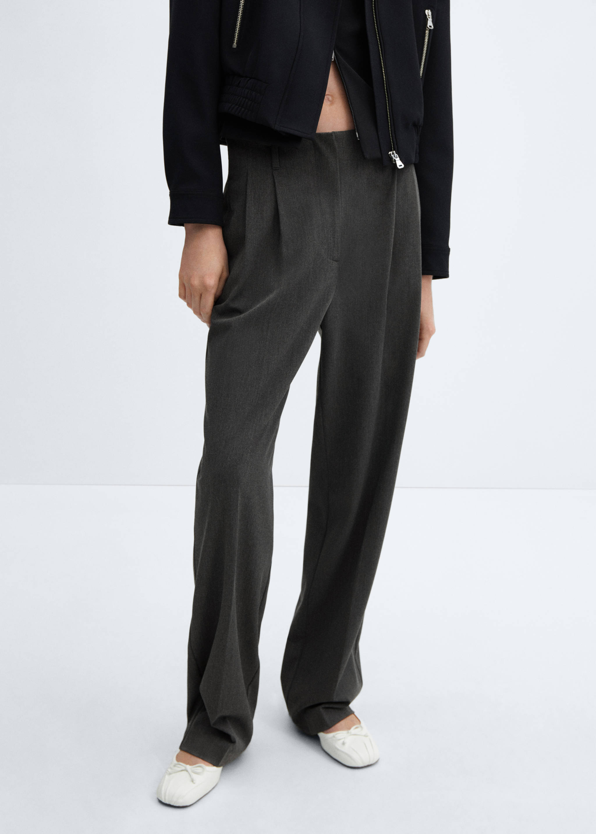 Wide leg pleated trousers - Medium plane