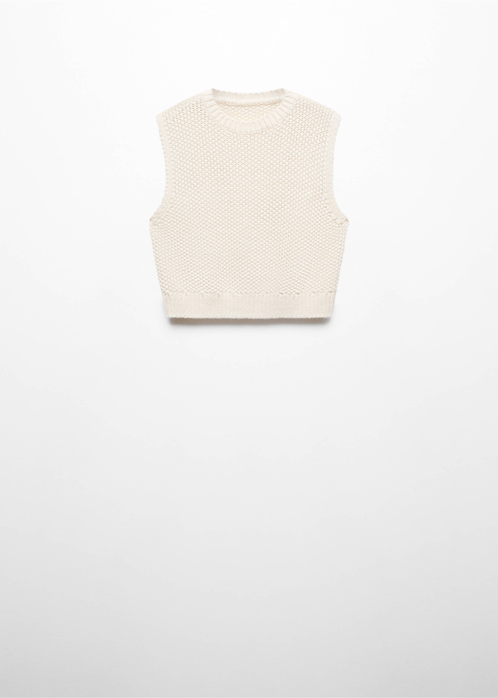 Chunky-knit gilet - Article without model, Ecru. Ref: 67064034-00.