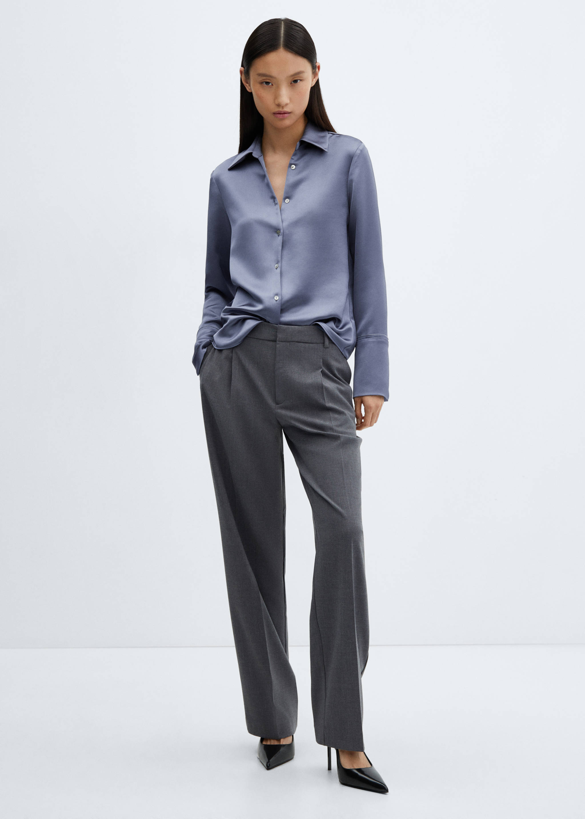 Chemise satinée boutons - Plan général