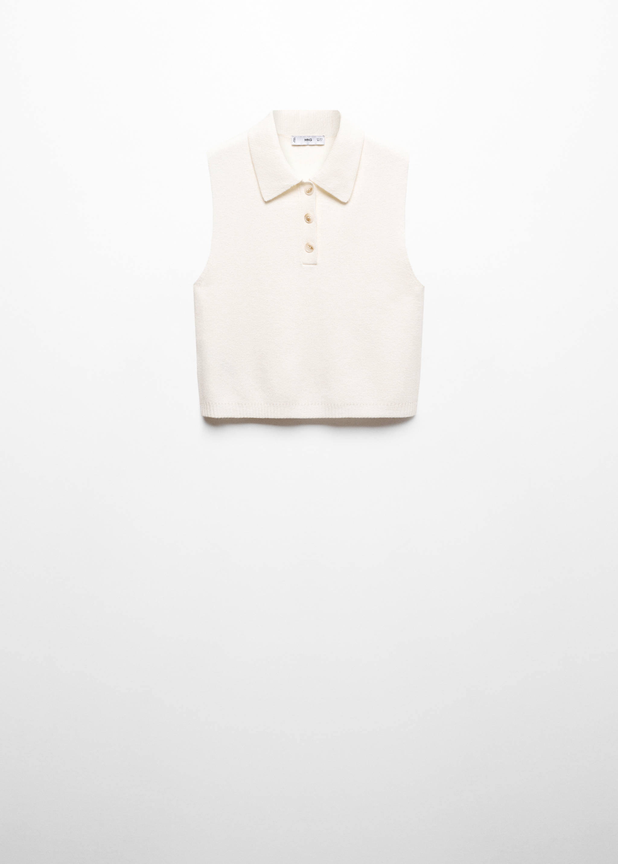 Knitted gilet with button collar - Article without model