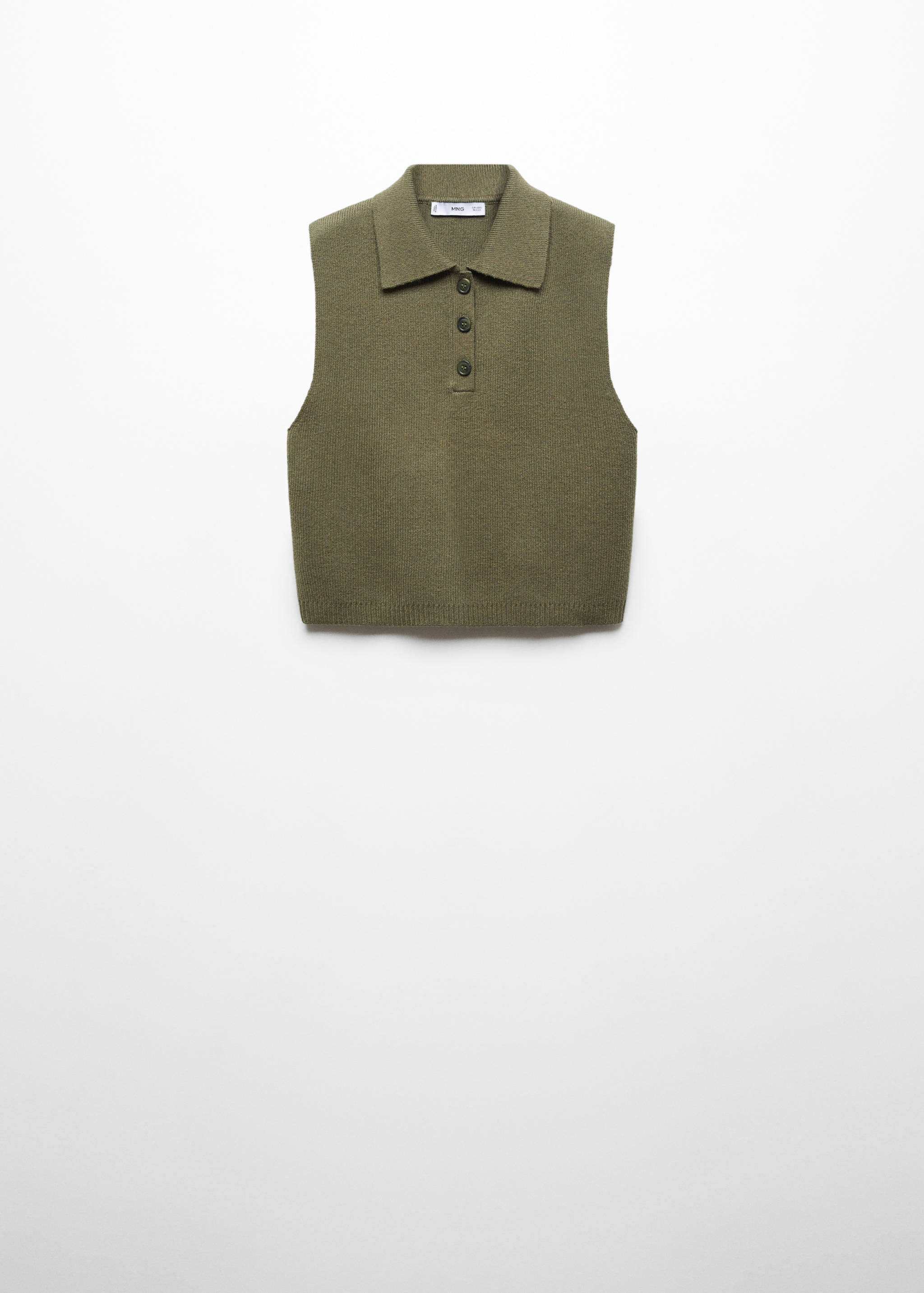 Knitted gilet with button collar - Article without model