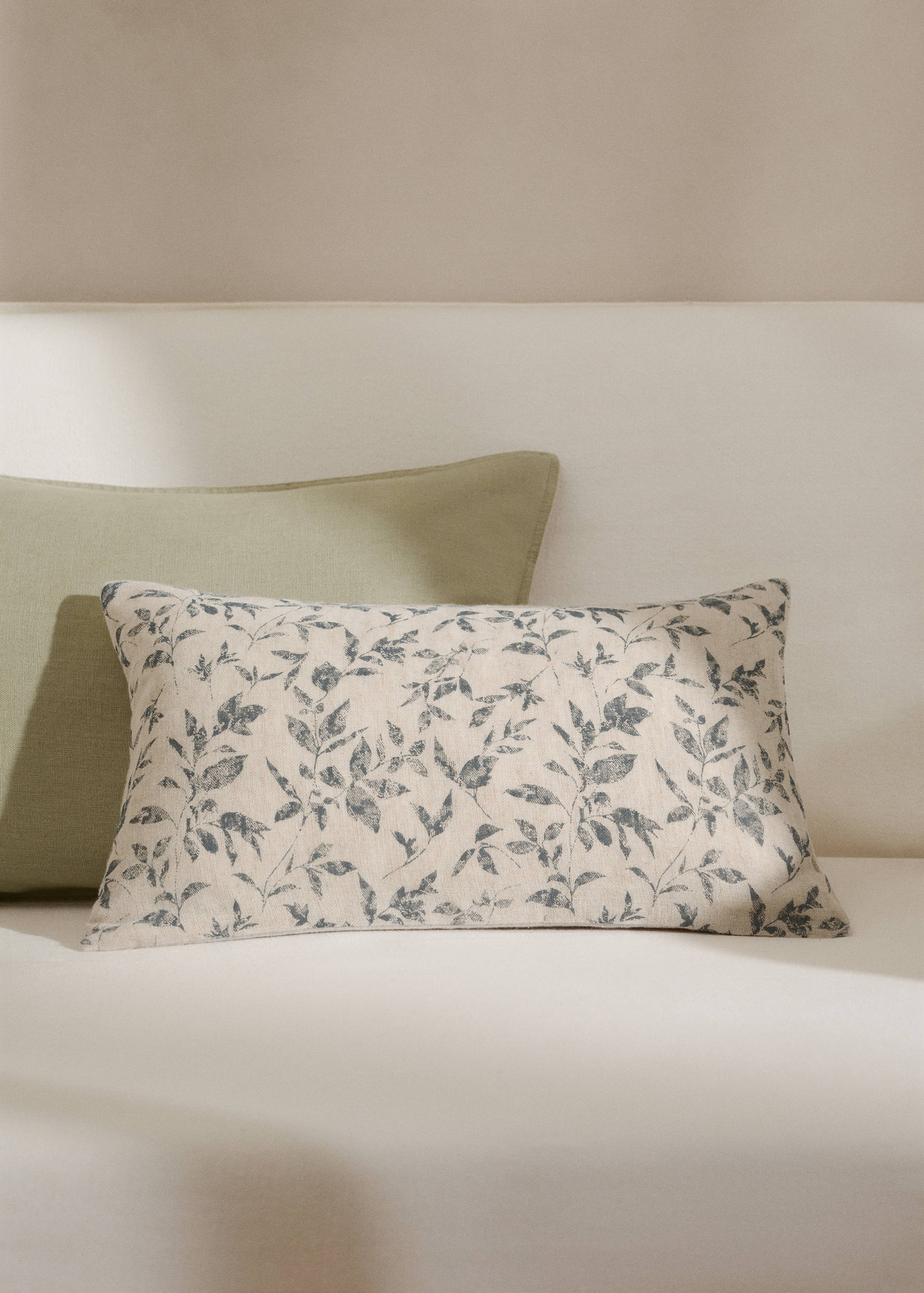 Housse de coussin coton lin fleurs 30x50 cm - Plan général