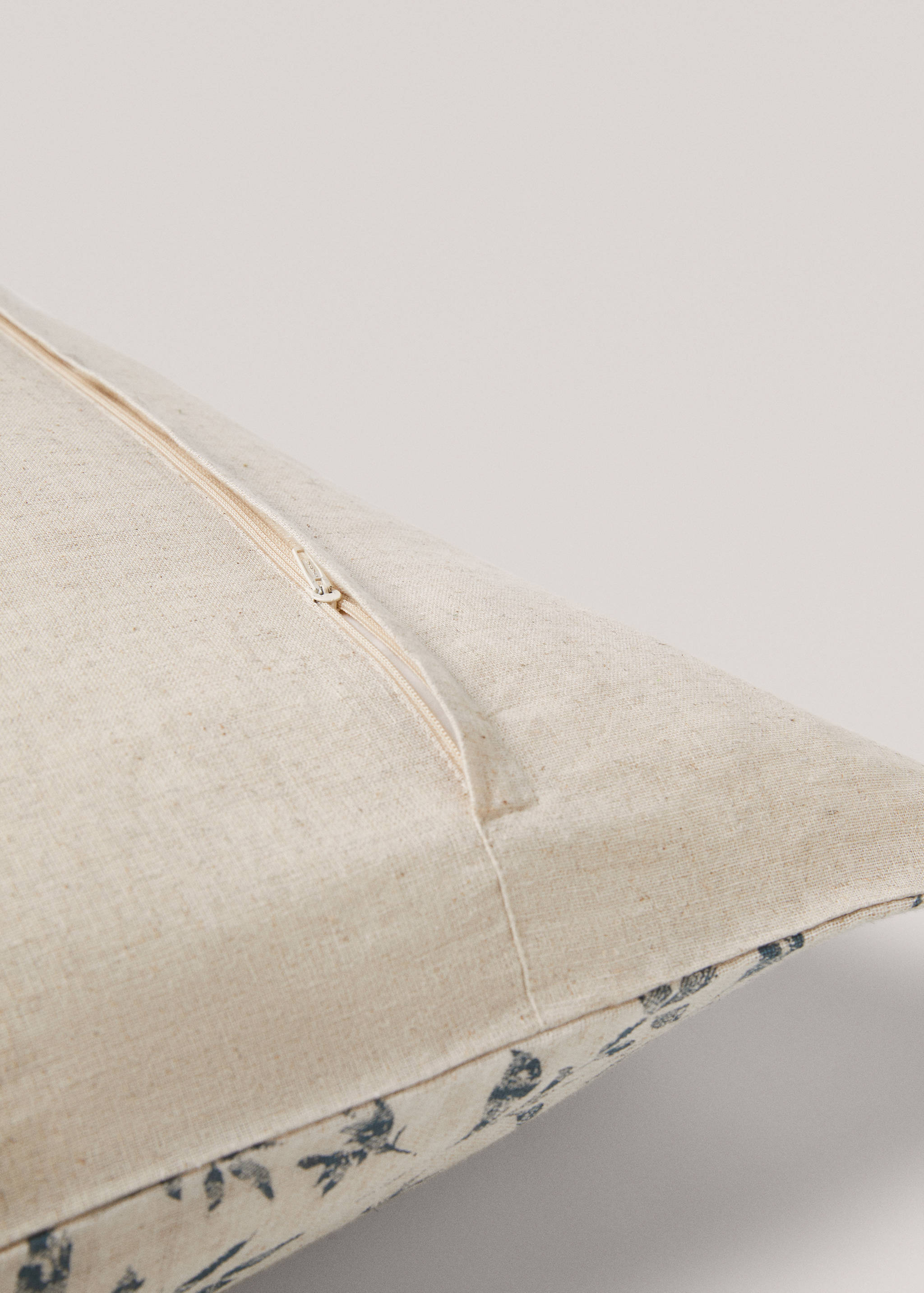 Housse de coussin coton lin fleurs 30x50 cm - Détail de l'article 2