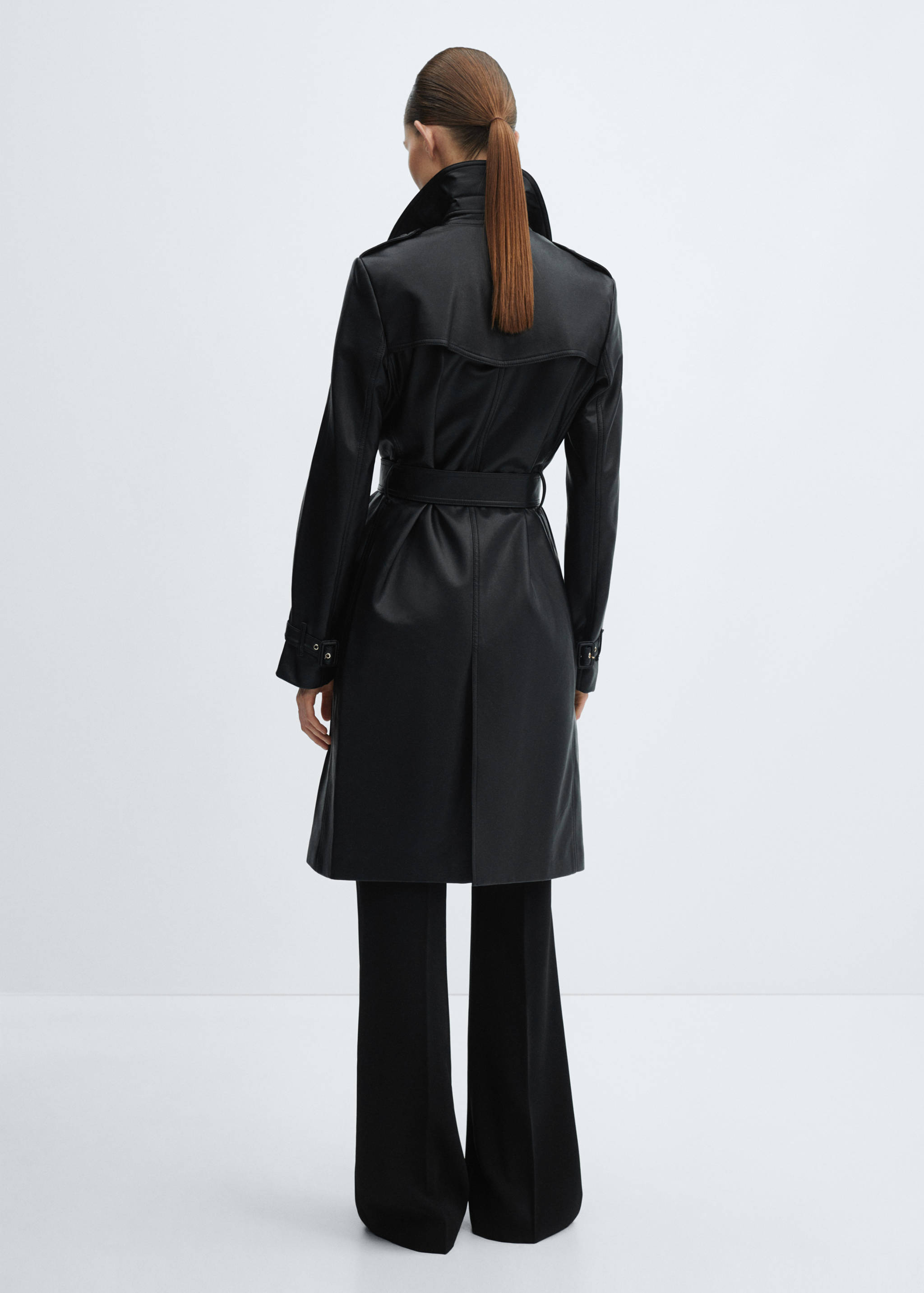 Faux-leather trench coat - Reverse of the article