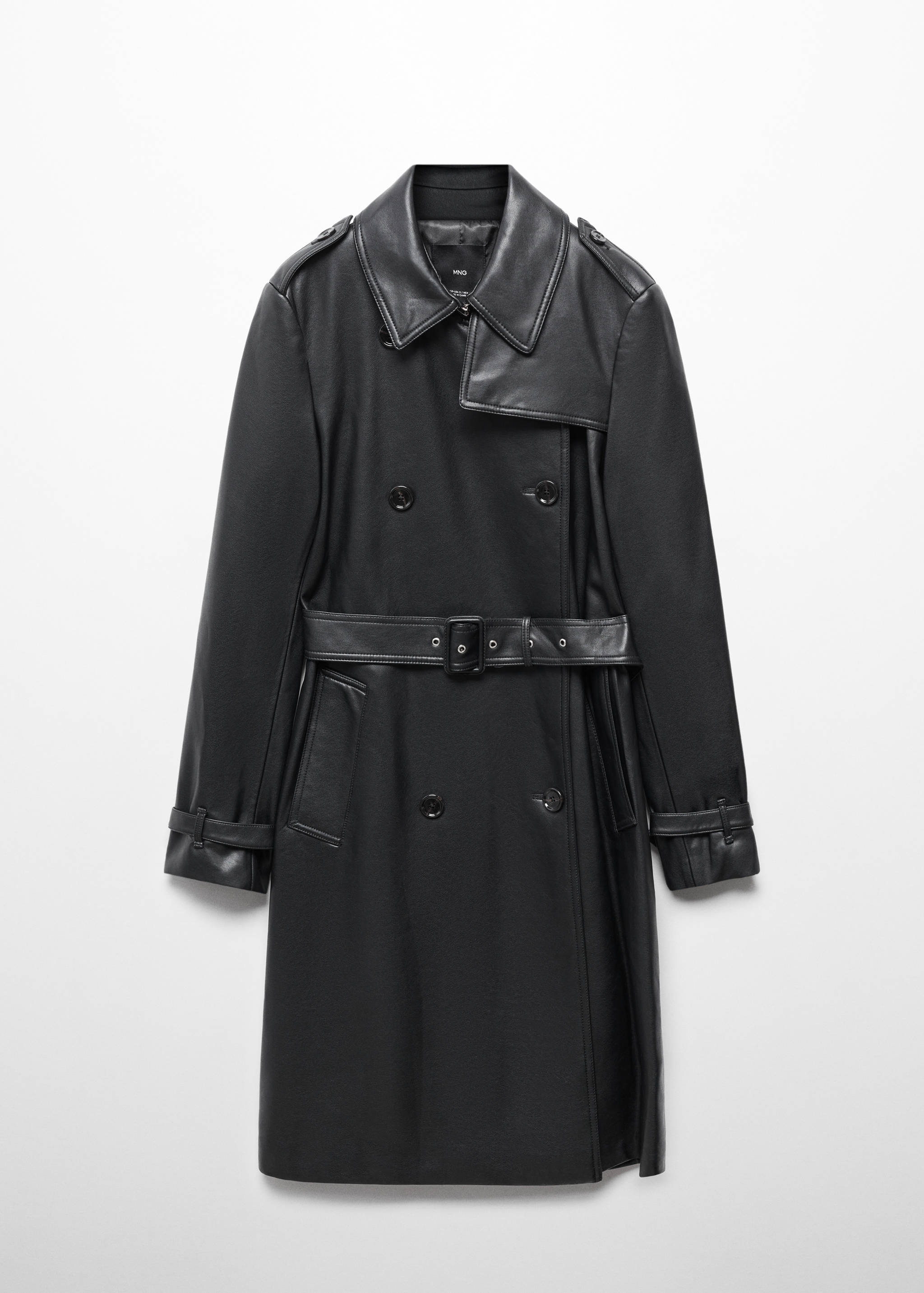 Faux-leather trench coat - Article without model