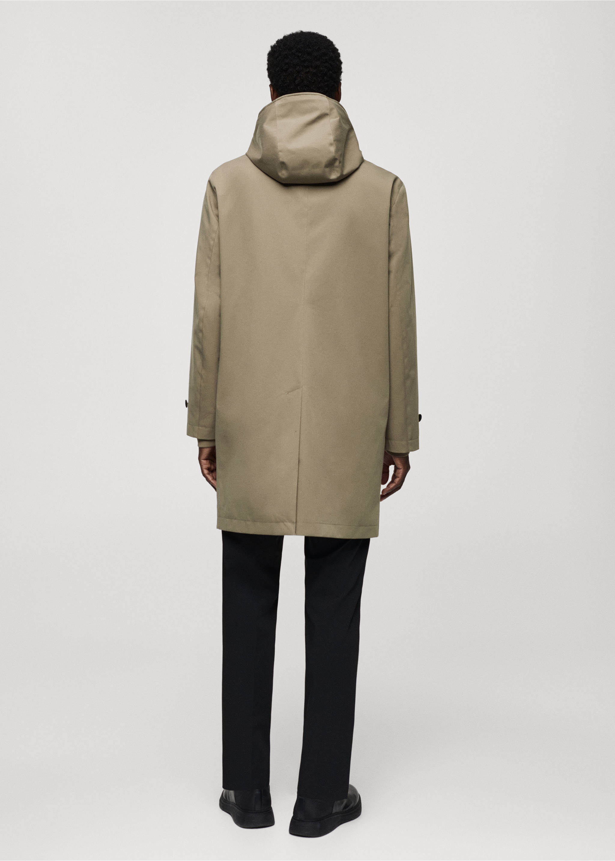 Water-repellent hooded parka - Reverse of the article, Khaki. Ref: 67064439-00.
