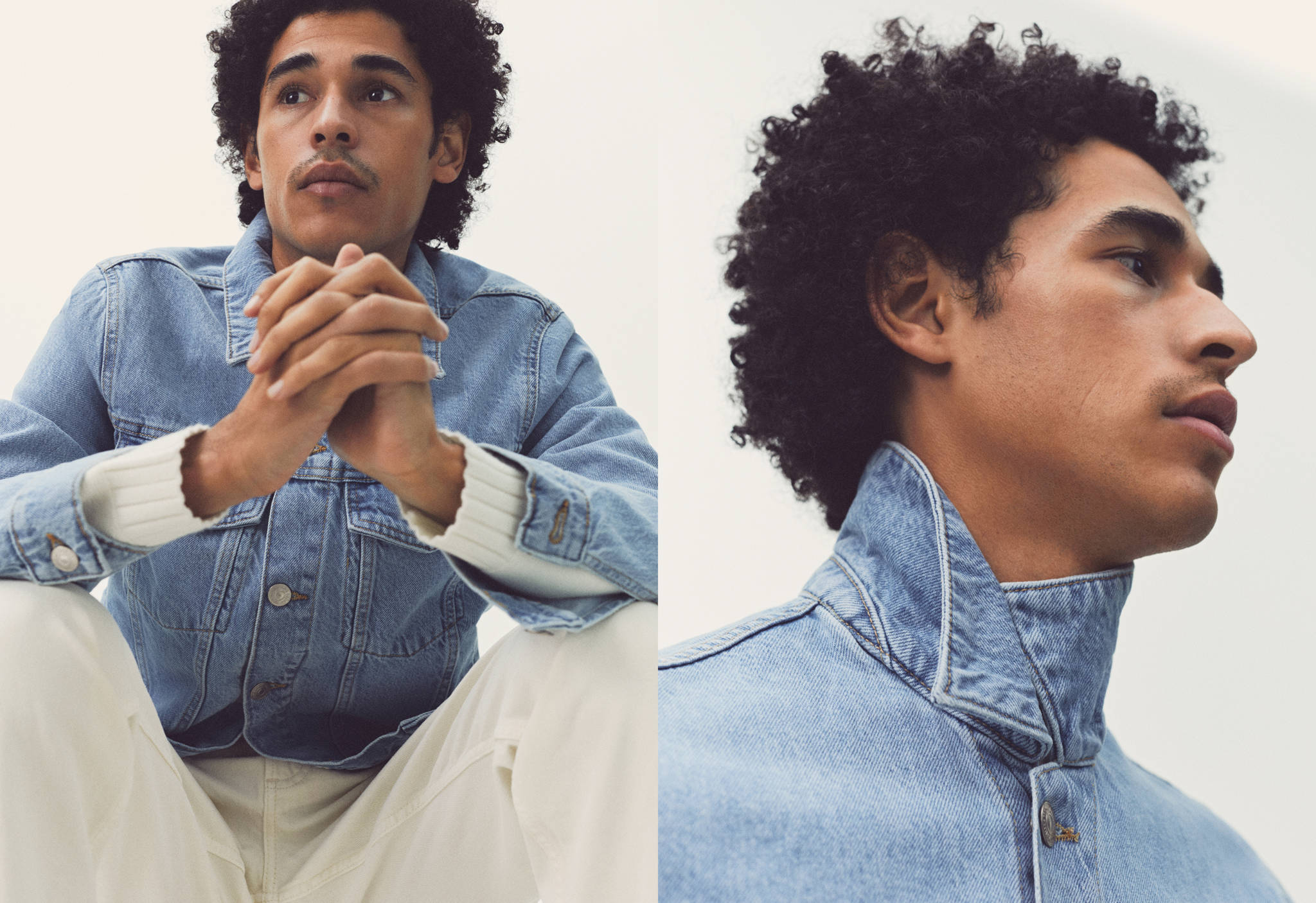 Pocketed denim jacket - Panoramic plane
