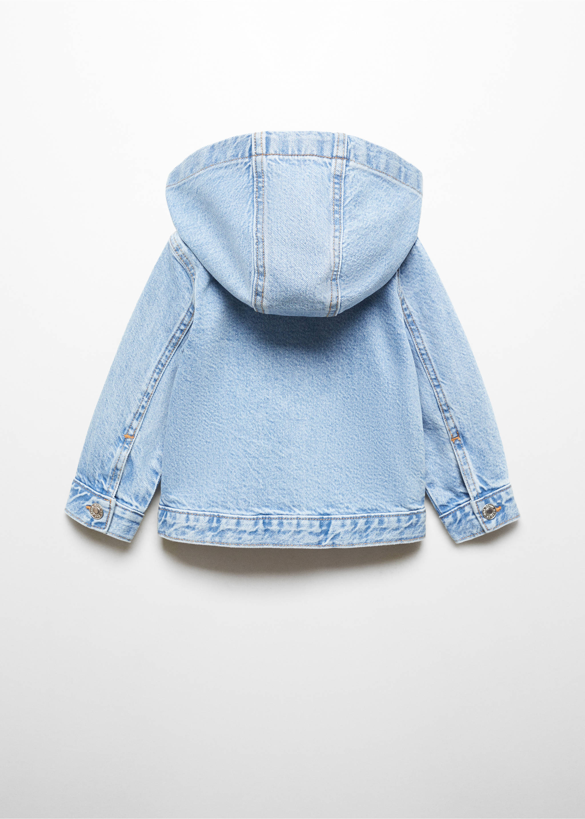 Hooded denim jacket - Reverse of the article, Light Blue. Ref: 67064448-00.