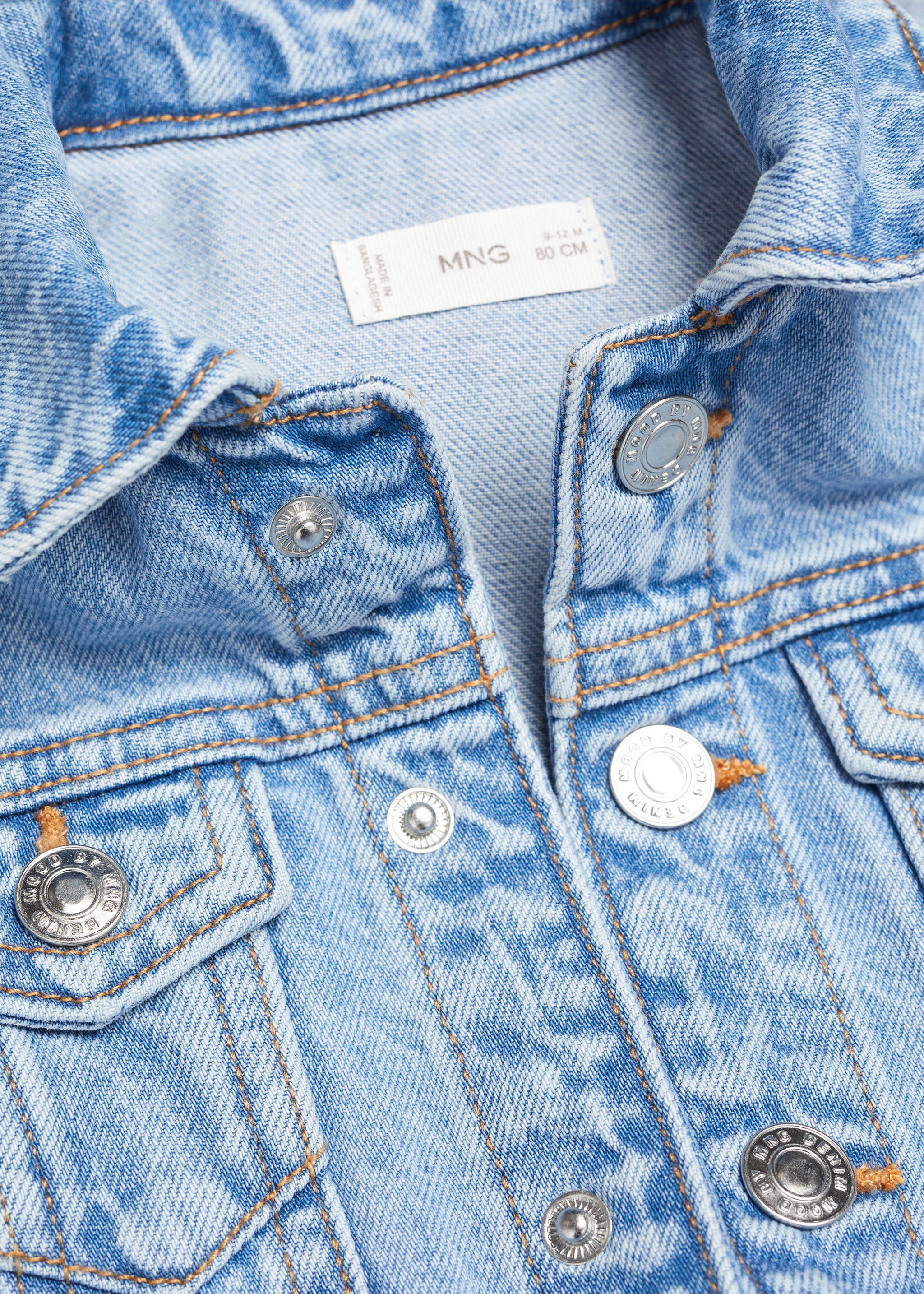 Hooded denim jacket - Details of the article 8, Light Blue. Ref: 67064448-00.