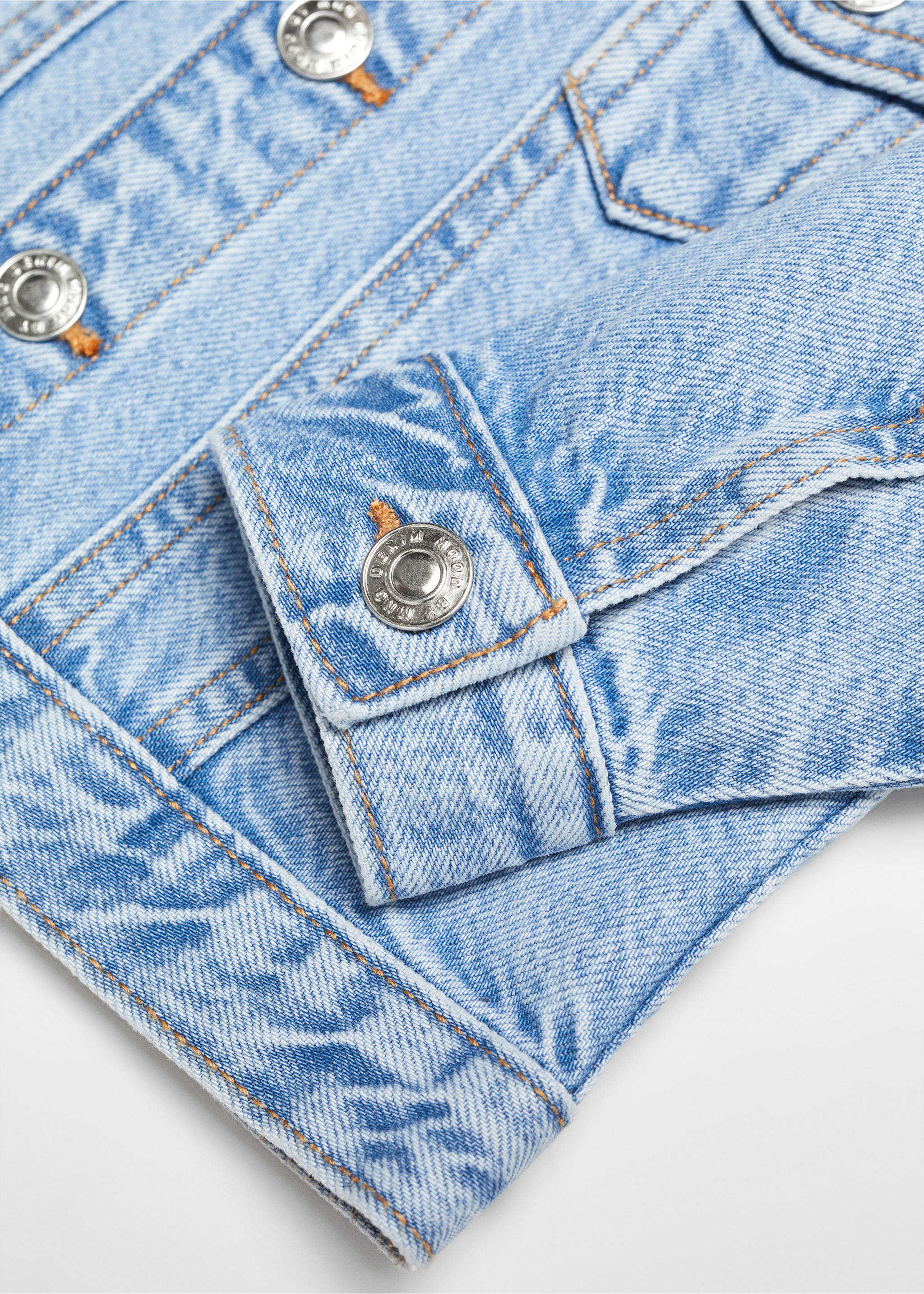 Hooded denim jacket - Details of the article 0, Light Blue. Ref: 67064448-00.