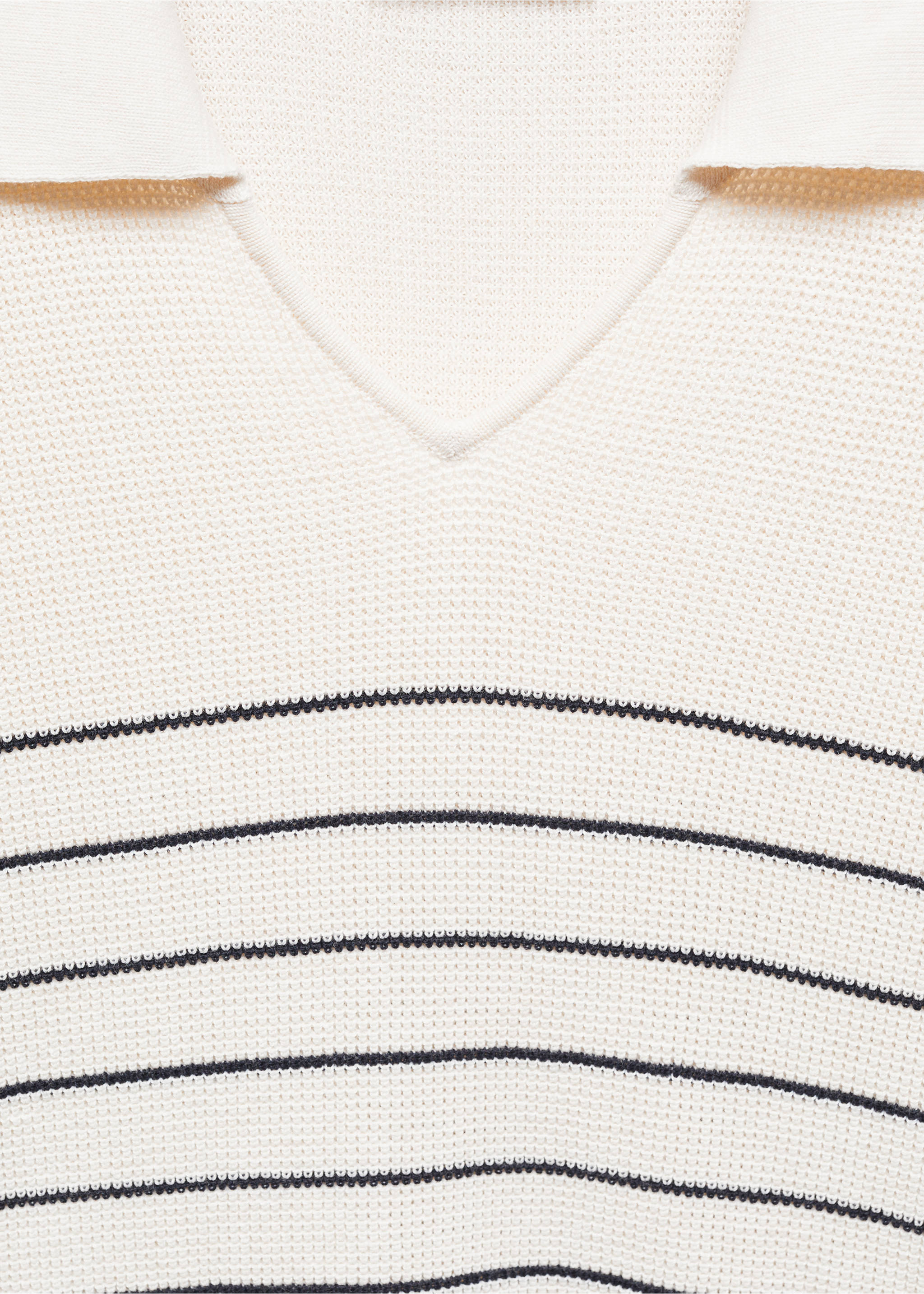 Jersey estilo polo rayas - Detalle del artículo 8, Blanco roto. Ref: 67064449-00.
