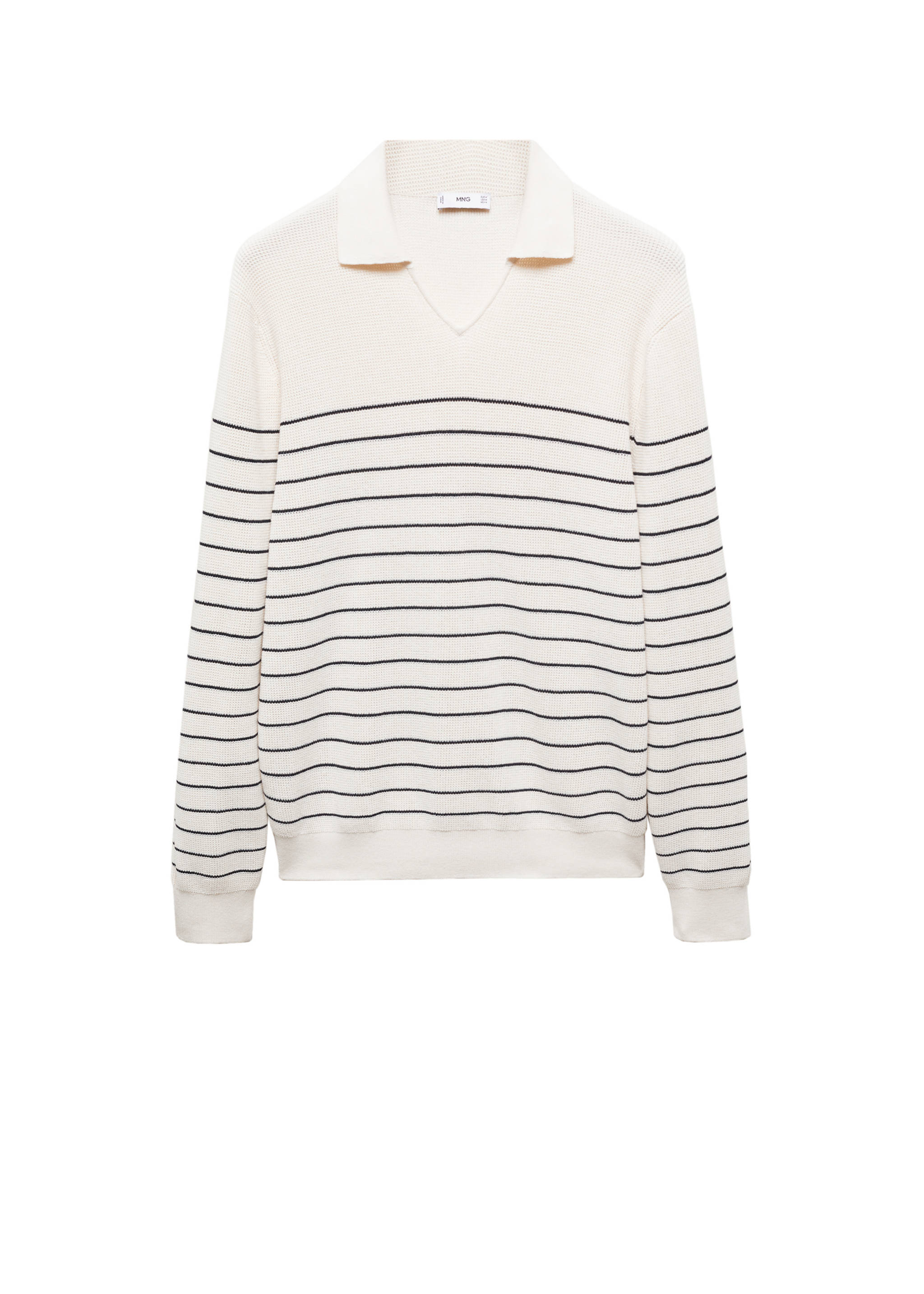 Jersey estilo polo rayas - Detalle del artículo 9, Blanco roto. Ref: 67064449-00.