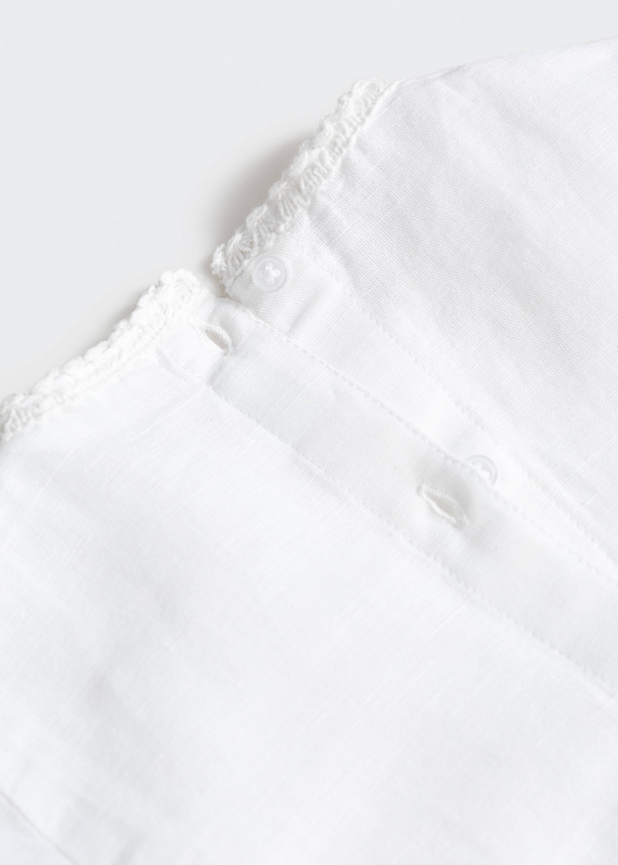 Embroidered linen-blend blouse - Details of the article 0