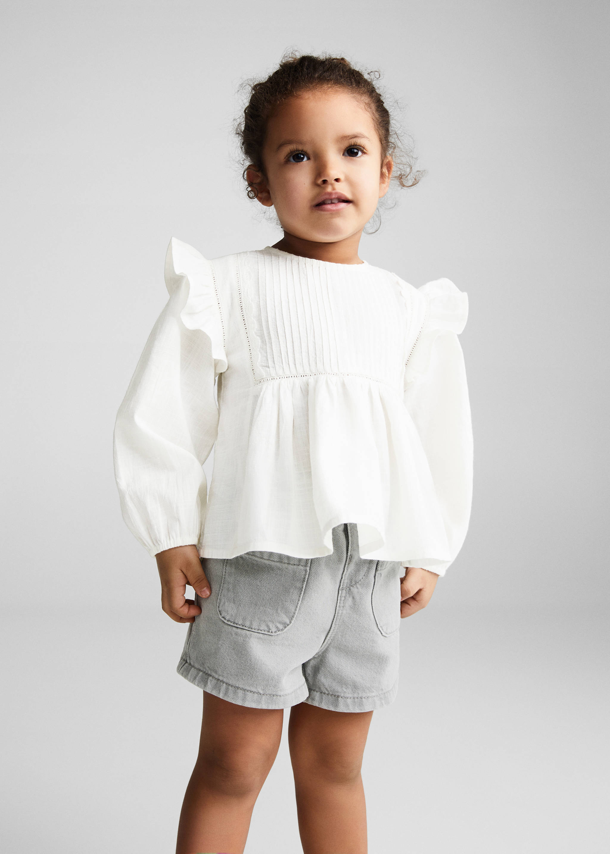 Blusa algodón volantes - Plano medio