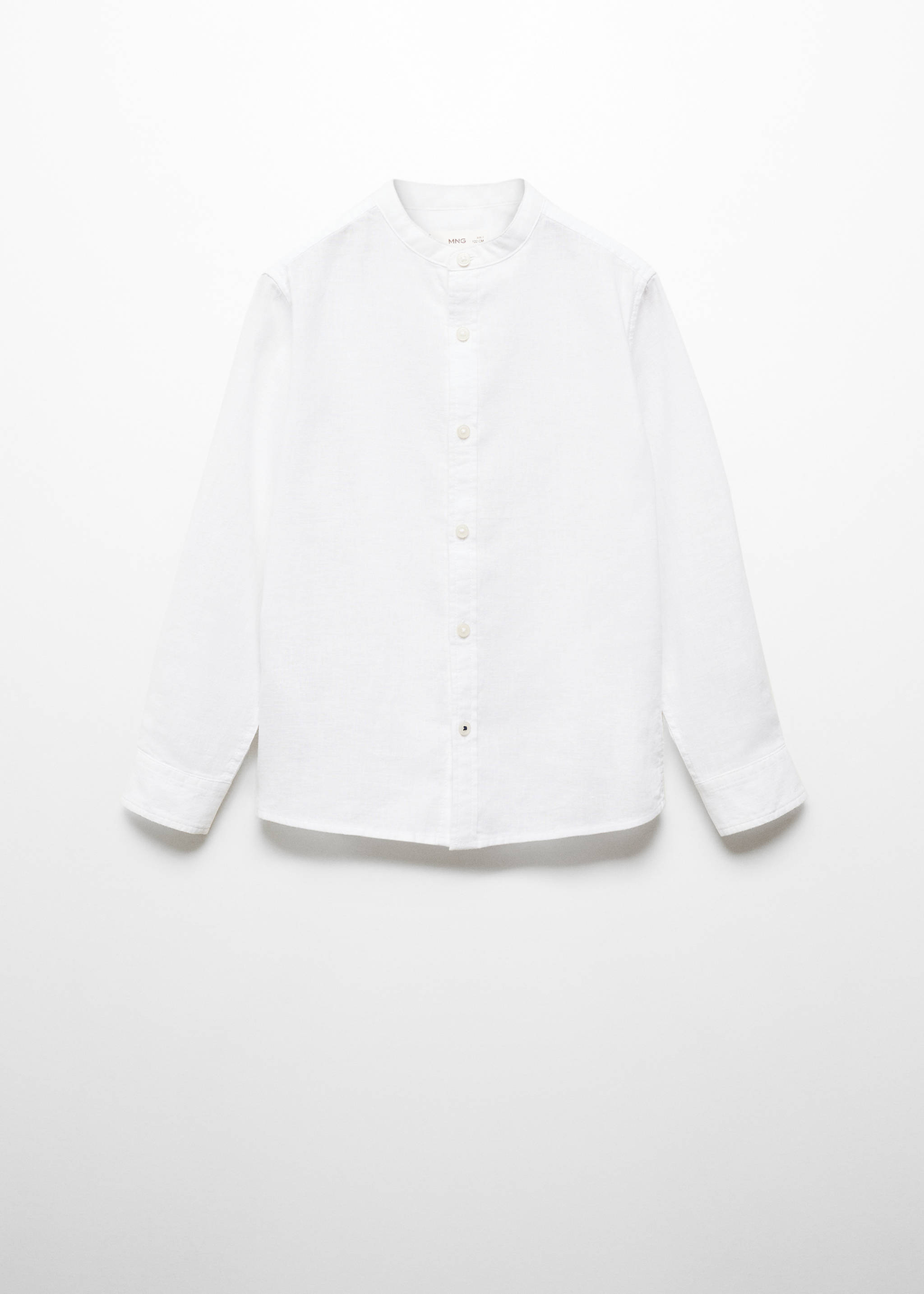 Camisa de linho regular fit com gola de mandarim - Artigo sem modelo