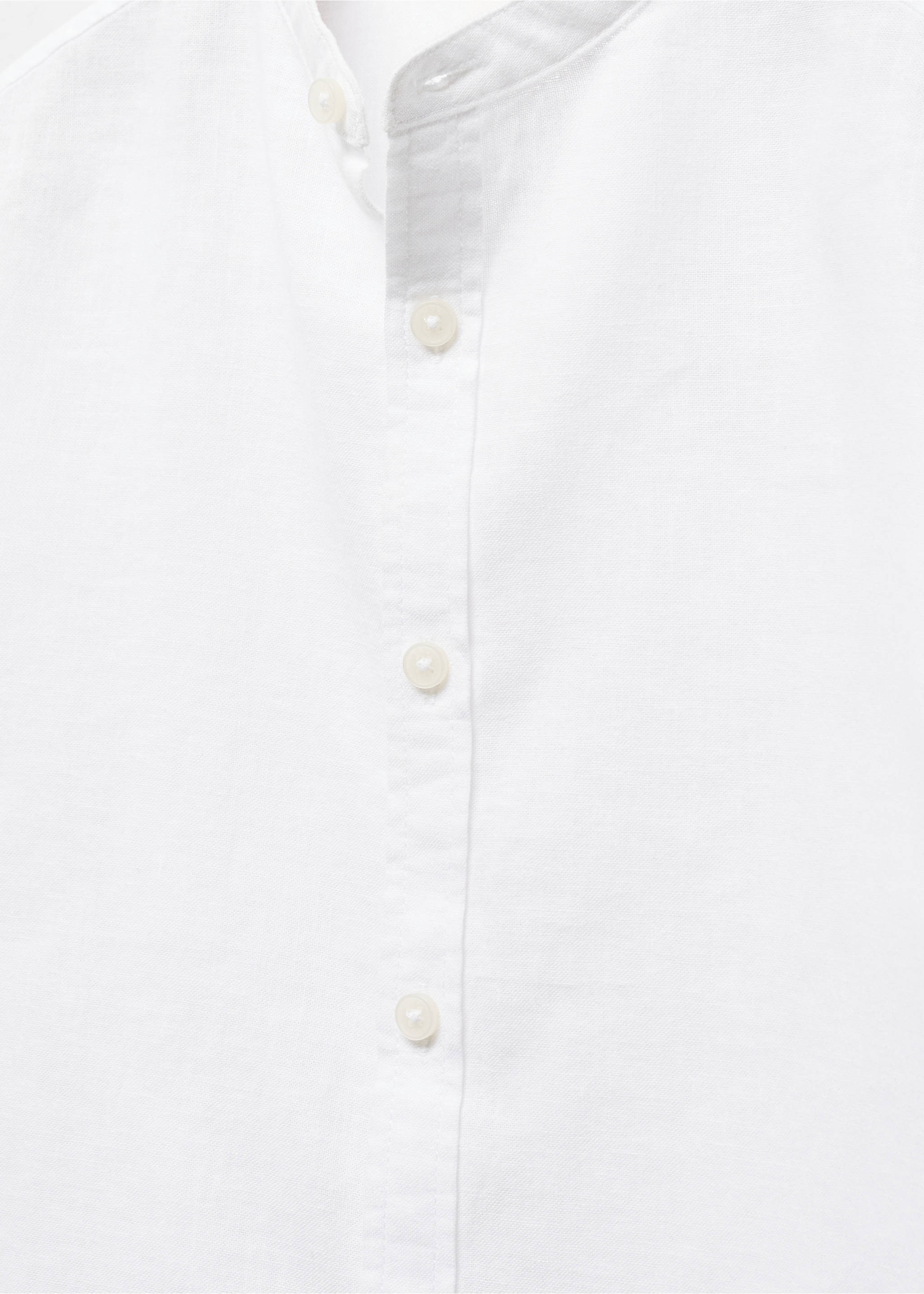 常规版型立领亚麻衬衫 - null, 白色. Ref: 67064784-00.