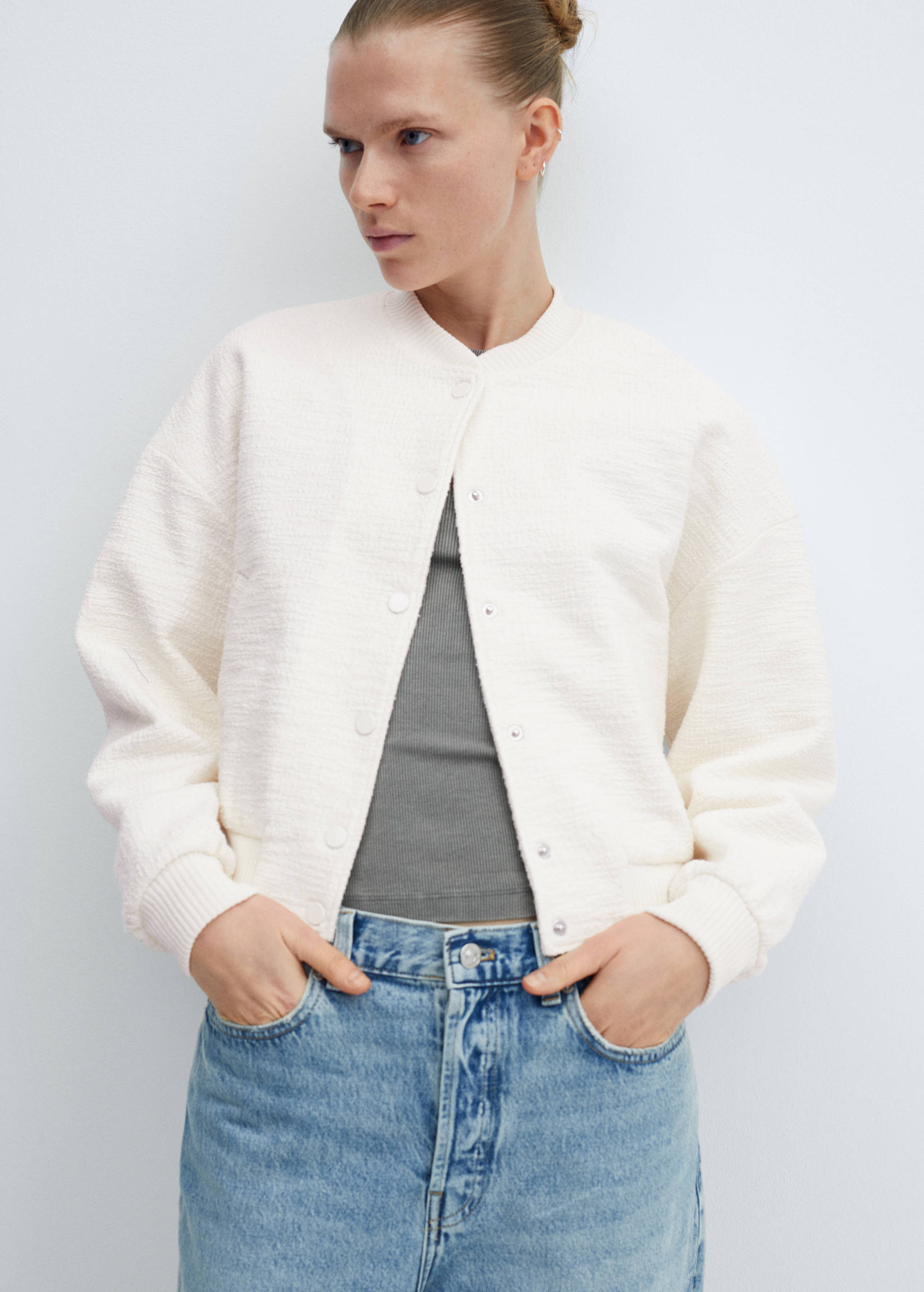 Chaqueta bomber tweed - Plano medio