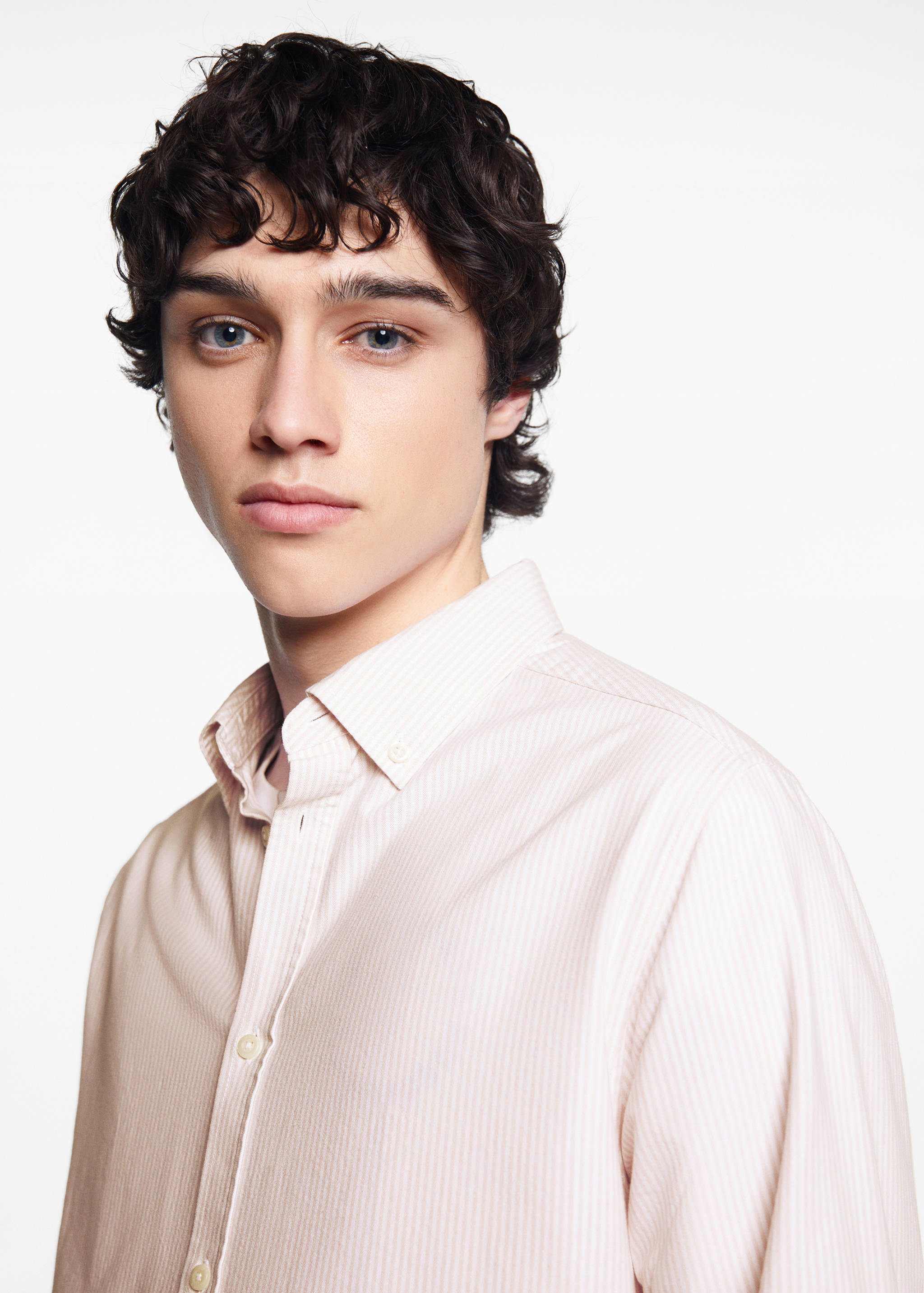 قميص أكسفورد مخطط للجنسين - تفاصيل المنتج 1