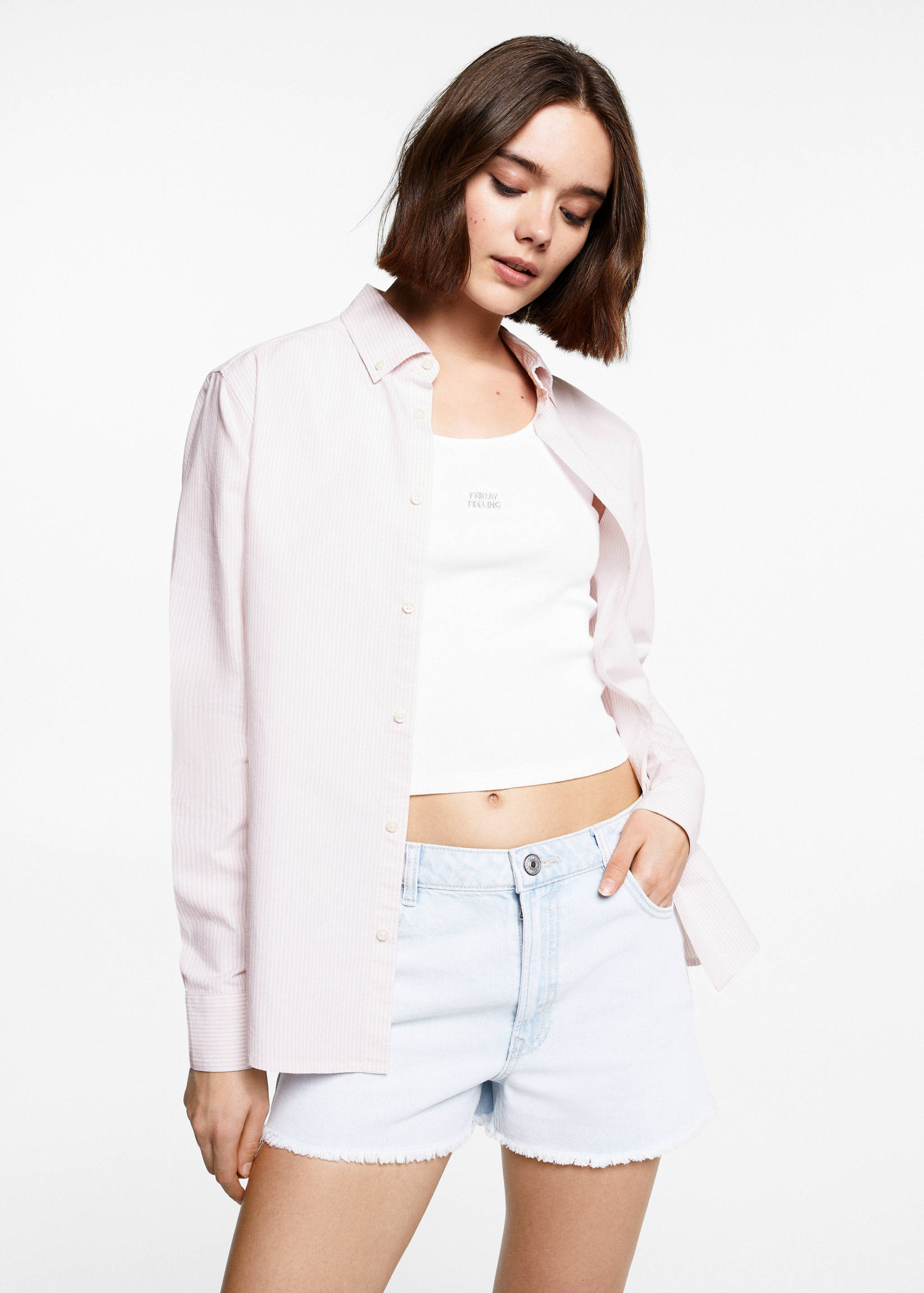 Unisex striped Oxford shirt - Medium plane