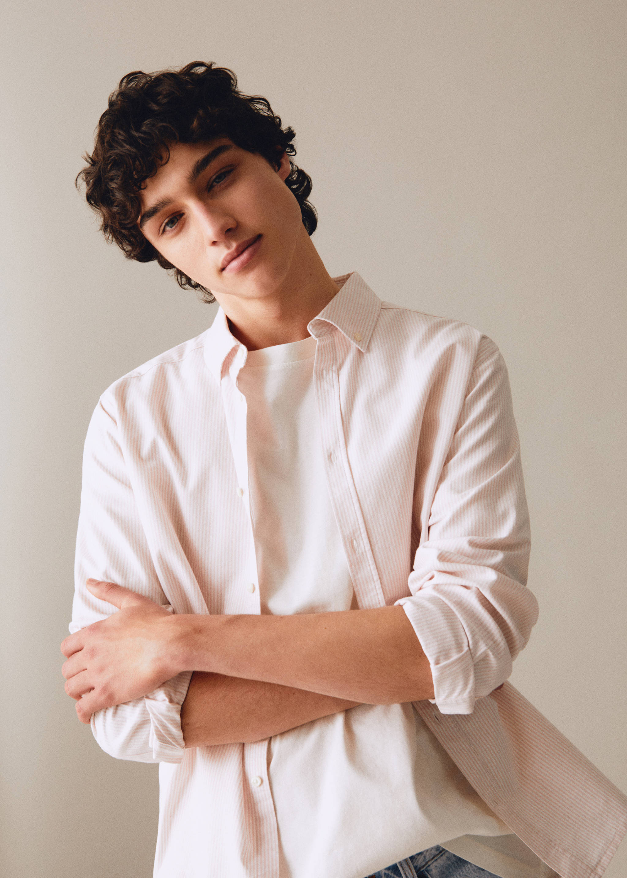 قميص أكسفورد مخطط للجنسين - تفاصيل المنتج 5