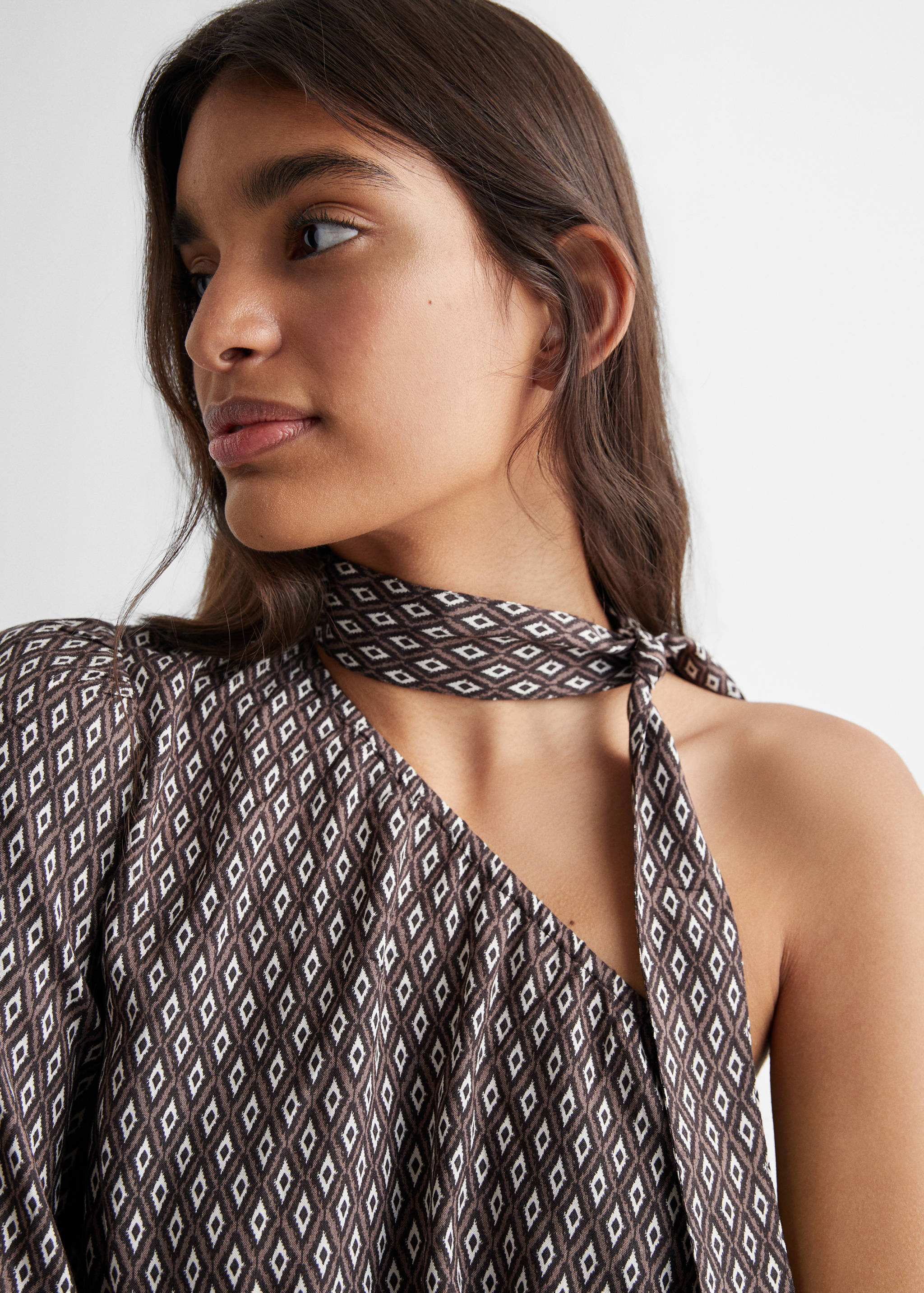 Printed asymmetrical dress - Details of the article 1