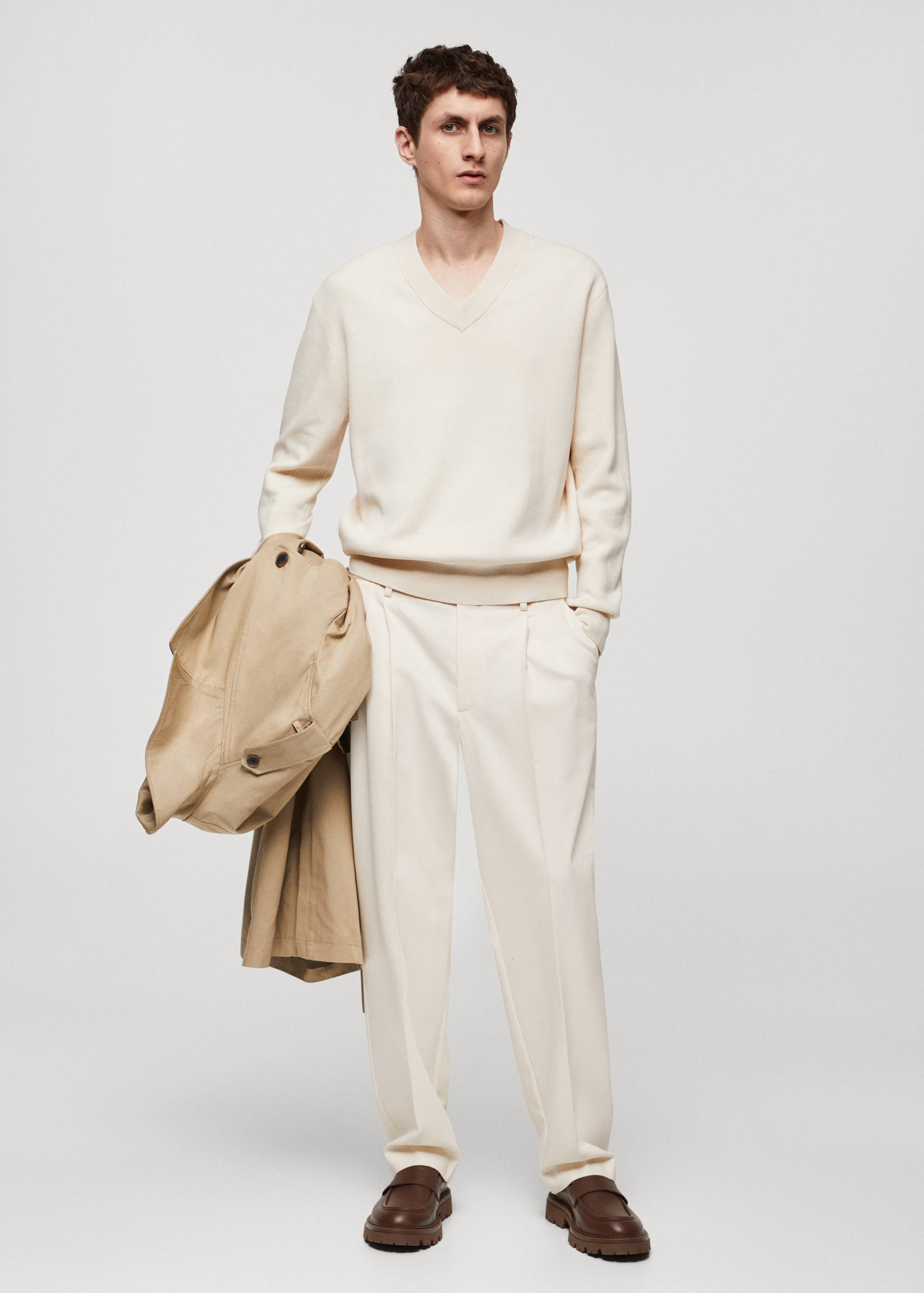 Relaxed-fit pleated trousers - General plane