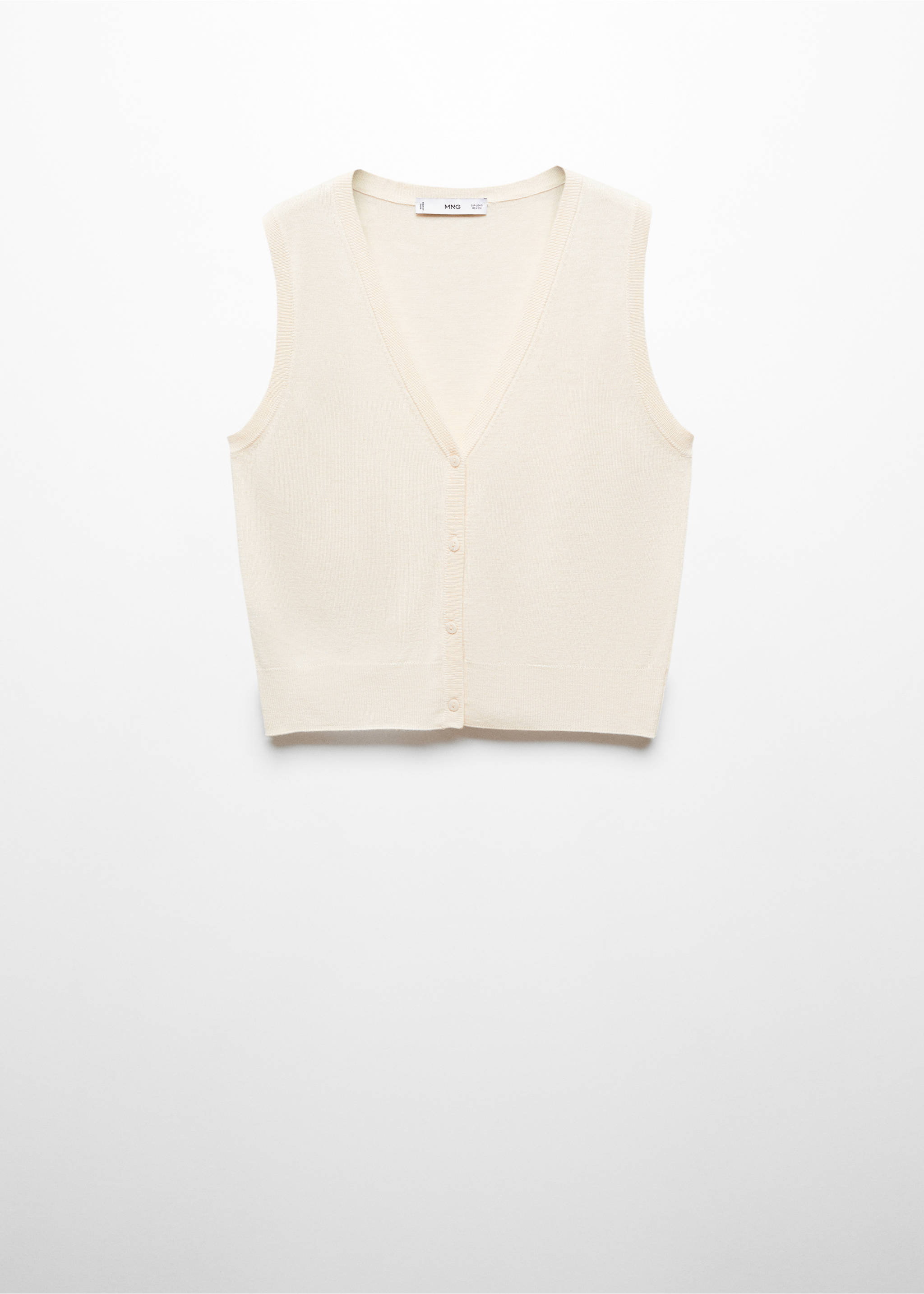 Knitted gilet with buttons - Article without model, Ecru. Ref: 67065739-00.