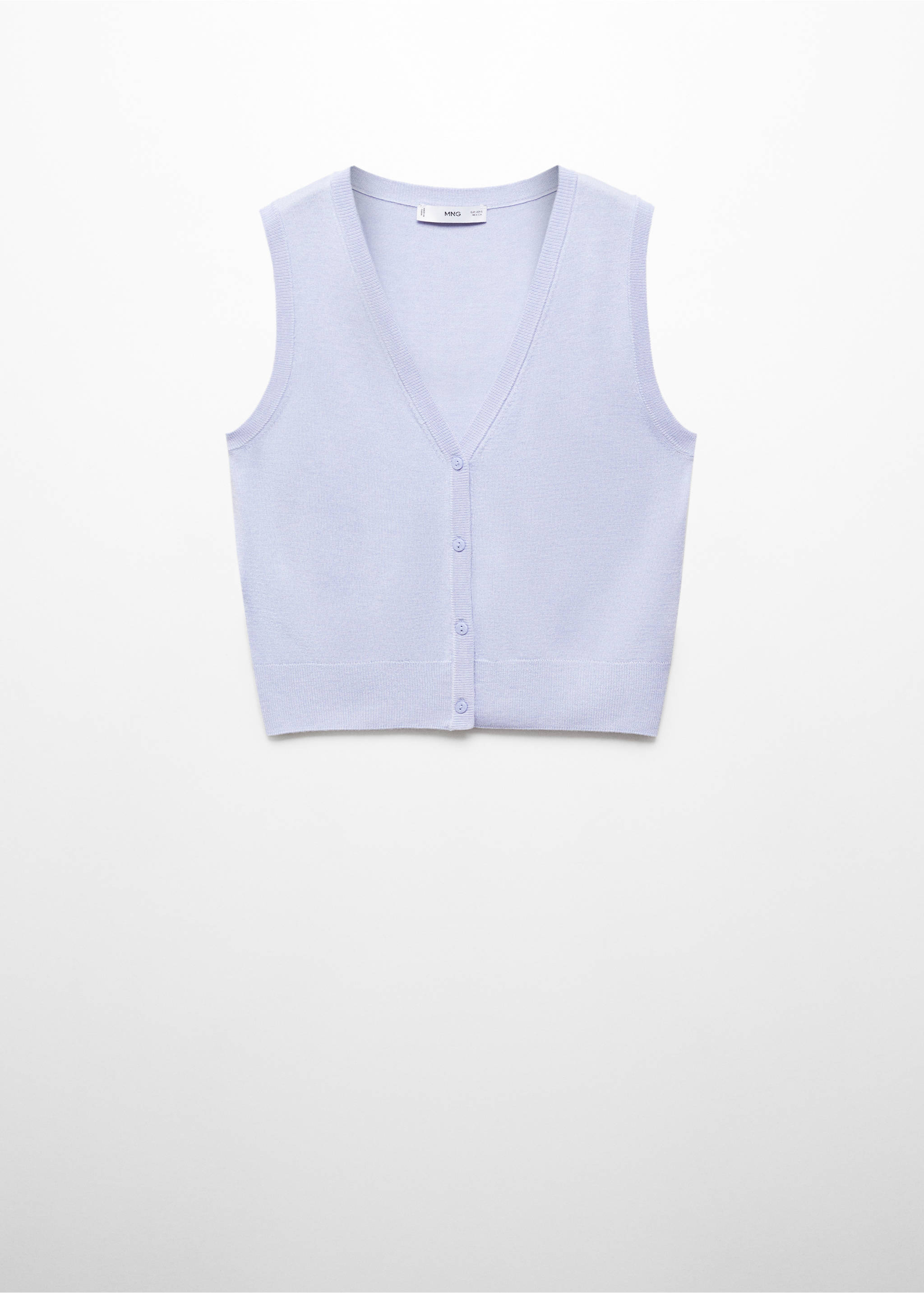 Knitted gilet with buttons - Article without model, Sky Blue. Ref: 67065739-00.