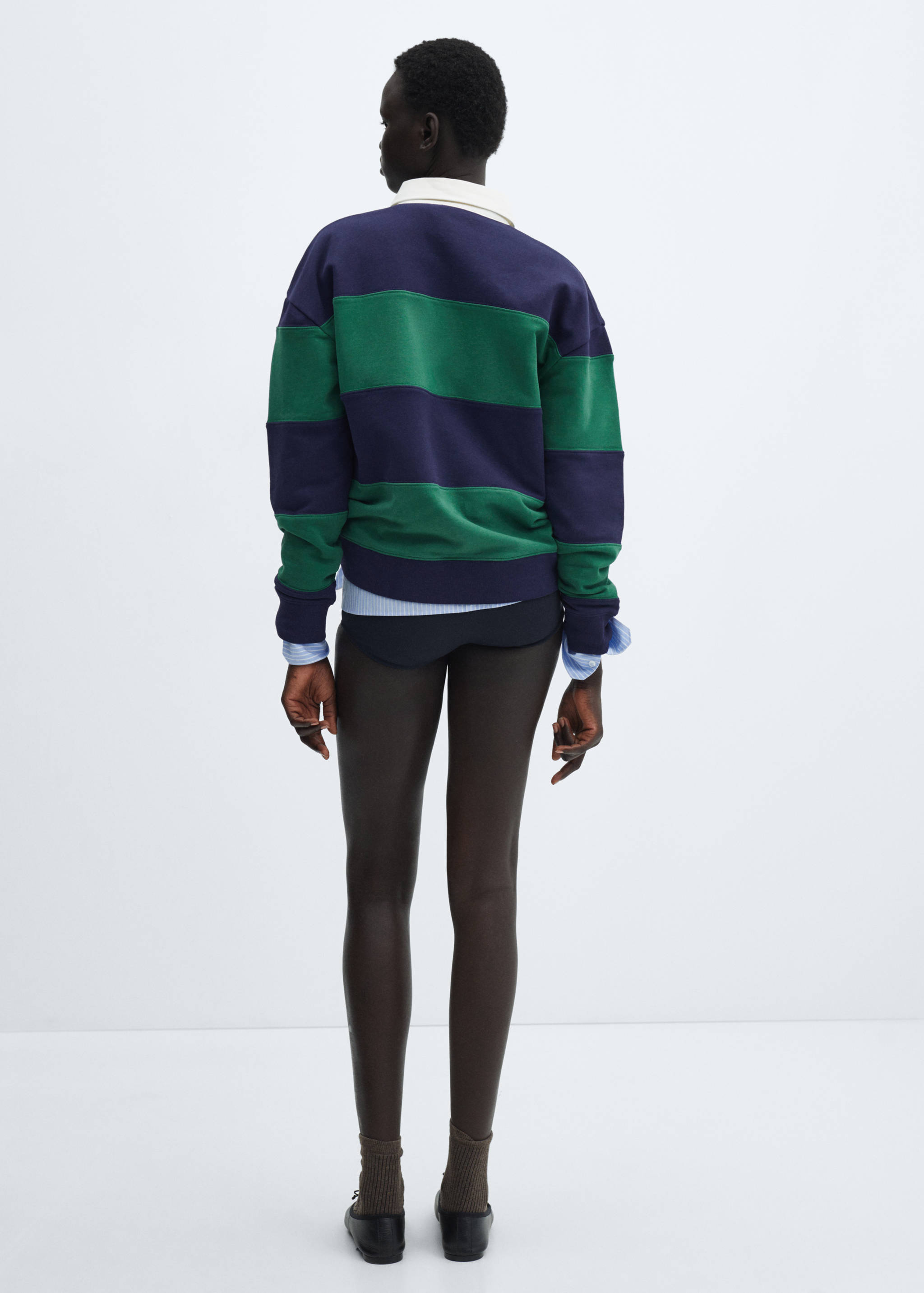 Striped cotton polo shirt - Reverse of the article