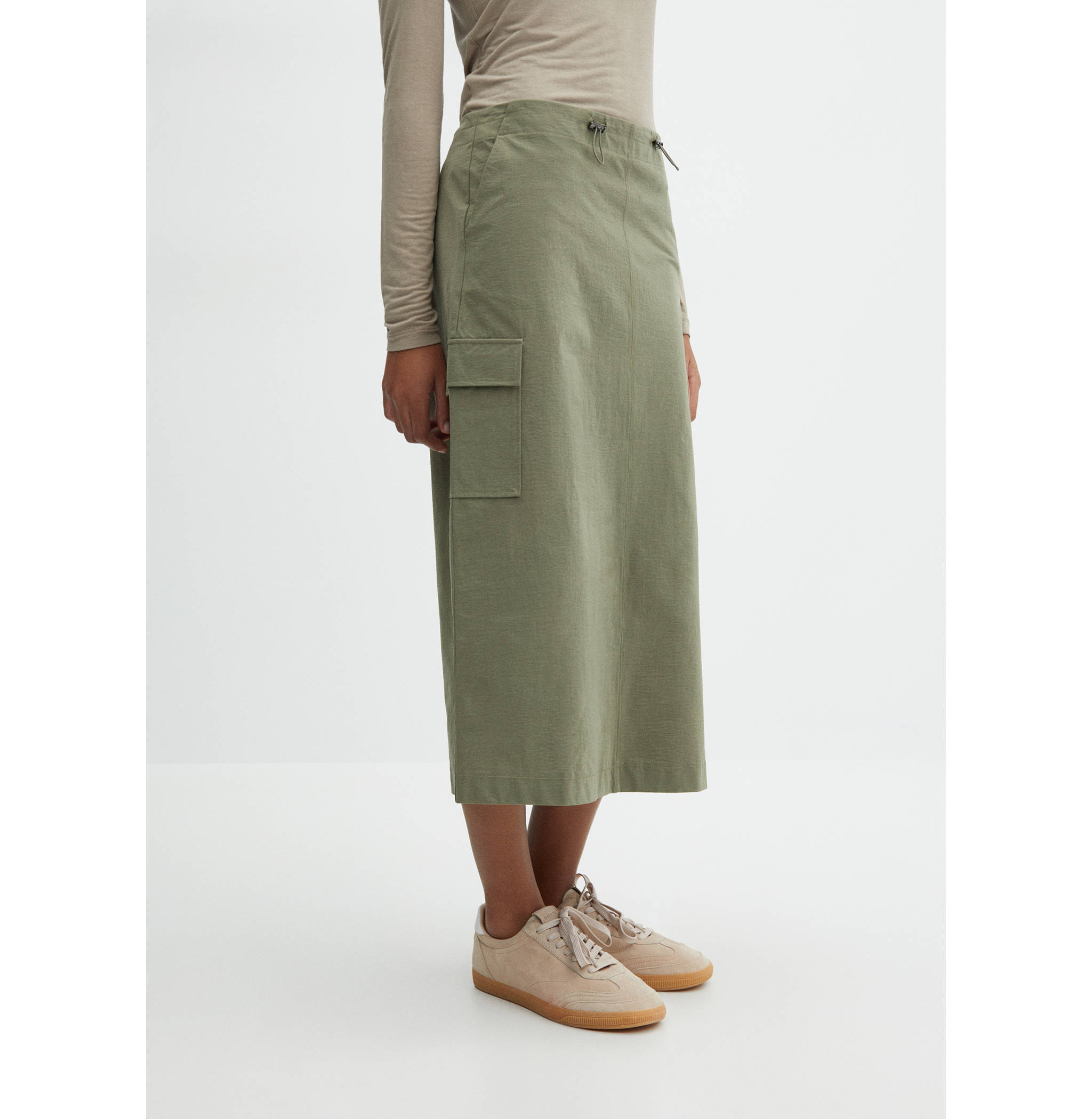 Midi-skirt with cargo pockets - Medium plane