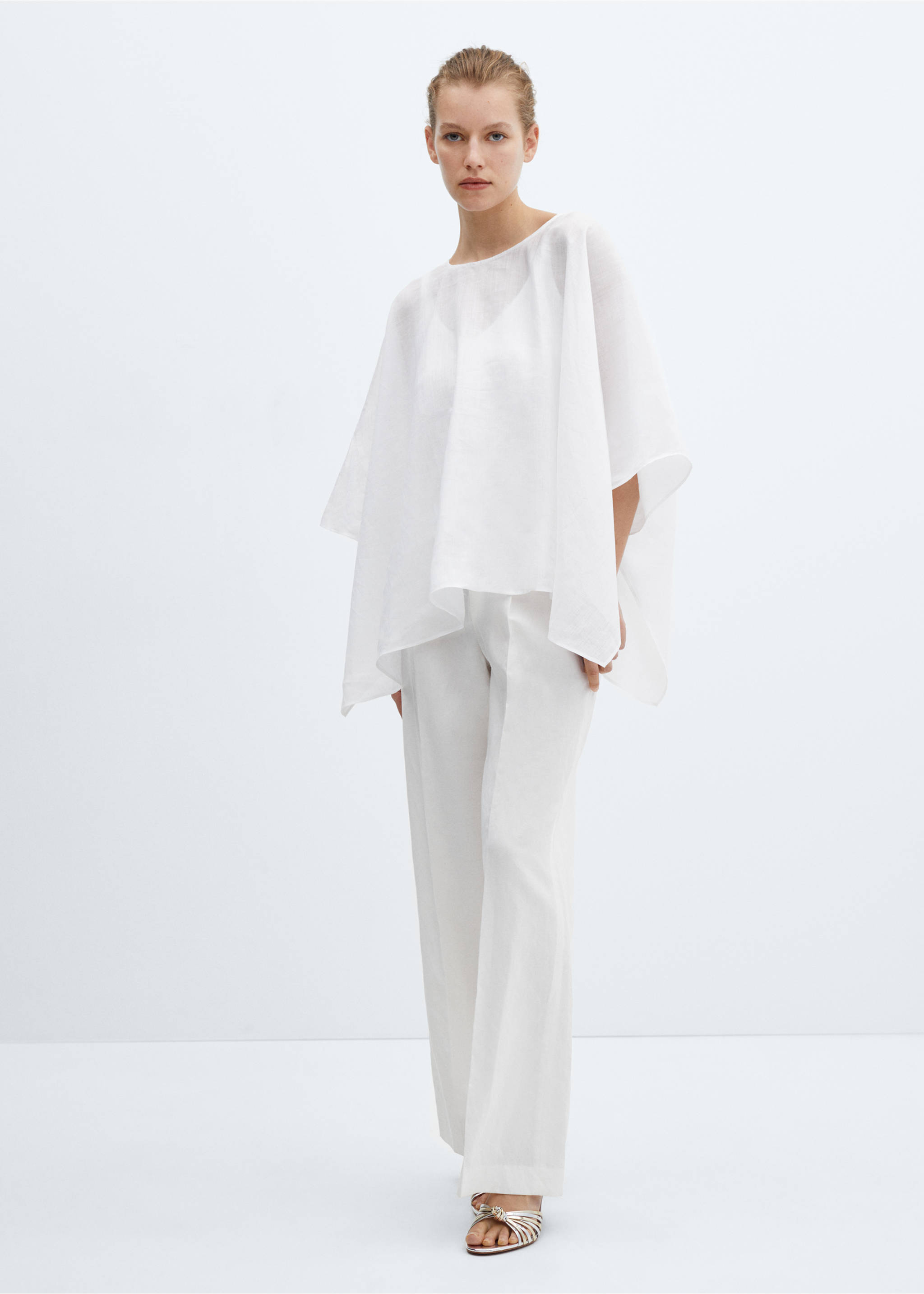100% ramie cape - General plane, White. Ref: 67065752-00.