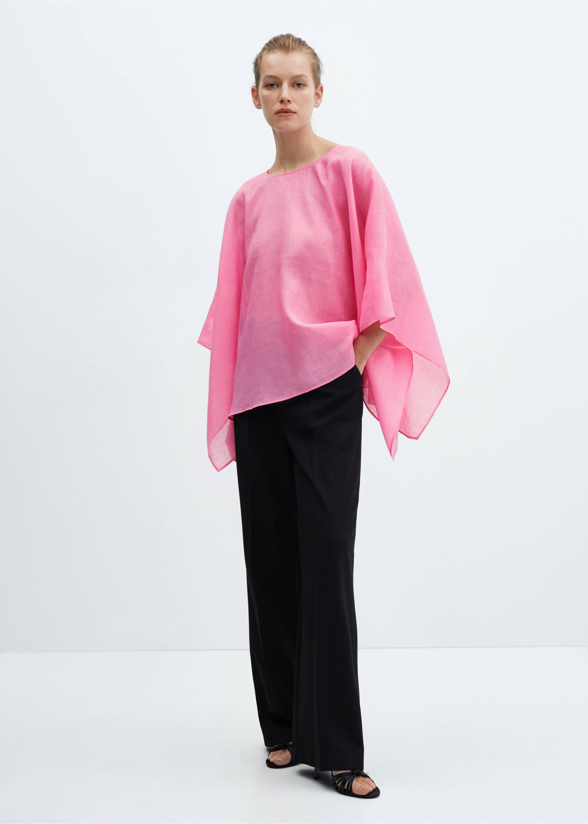 100% ramie cape - General plane, Neon Pink. Ref: 67065752-00.