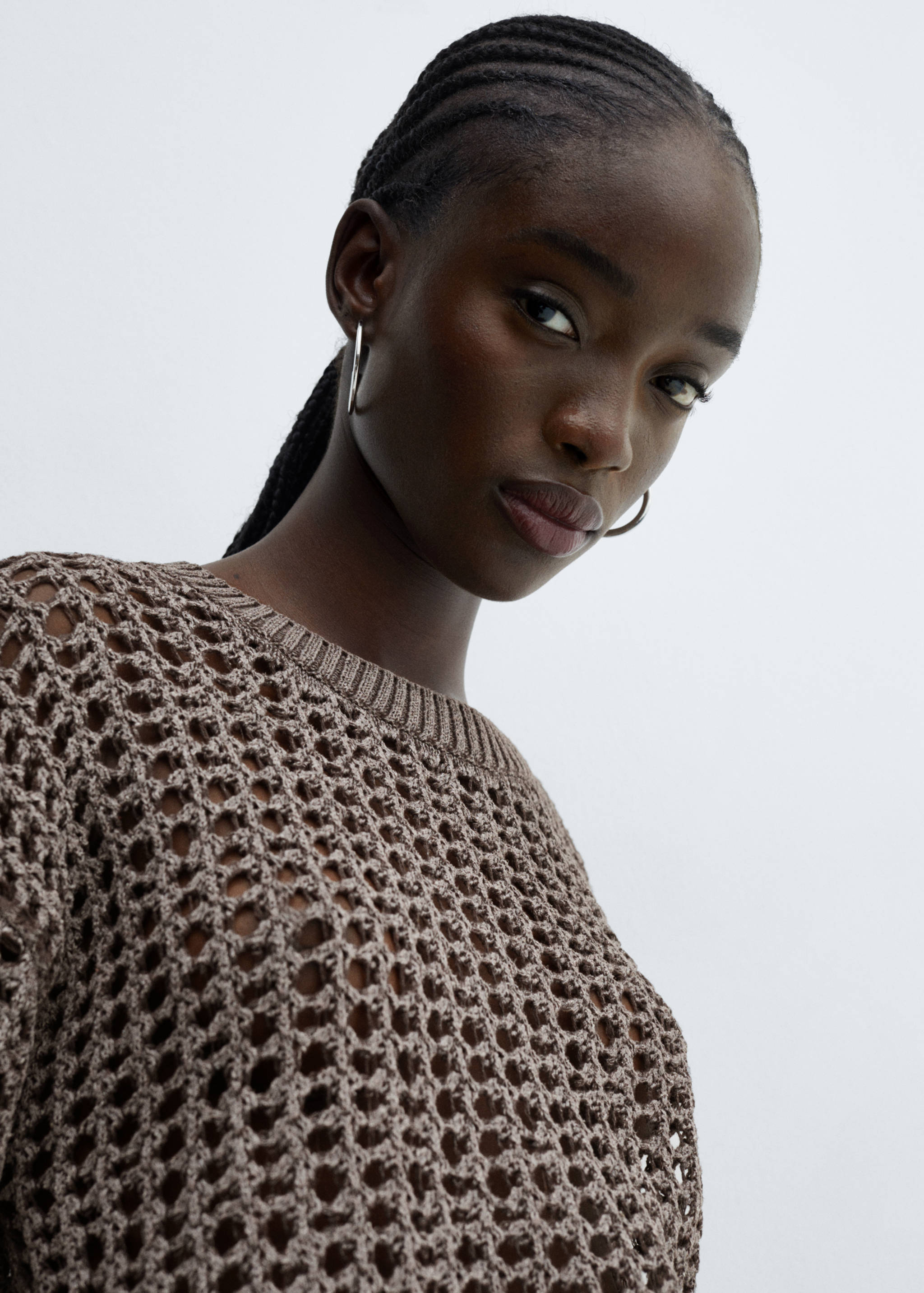 Round-neck openwork sweater - Details of the article 1