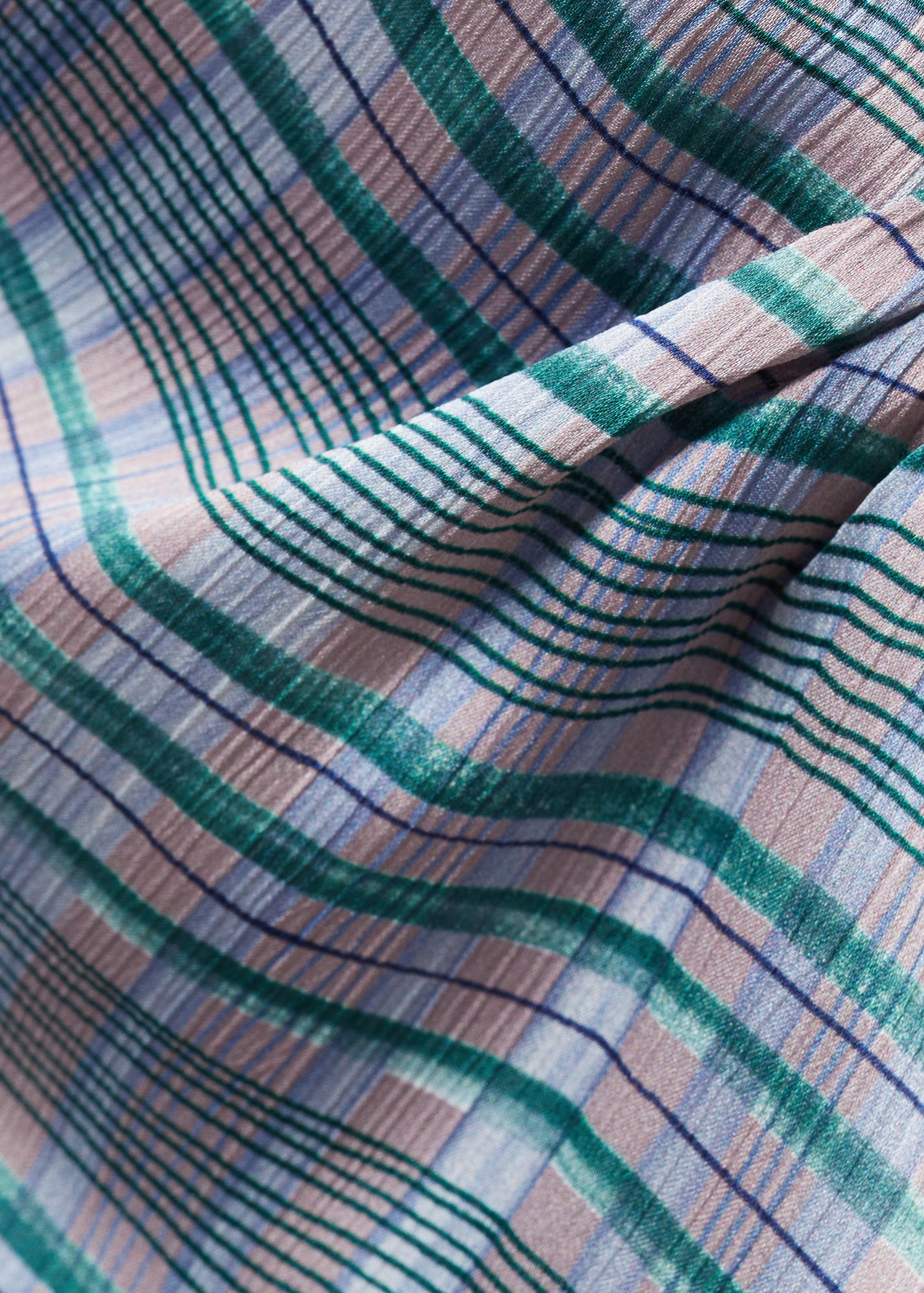 Blouse asymétrique satinée carreaux - Détail de l'article 8