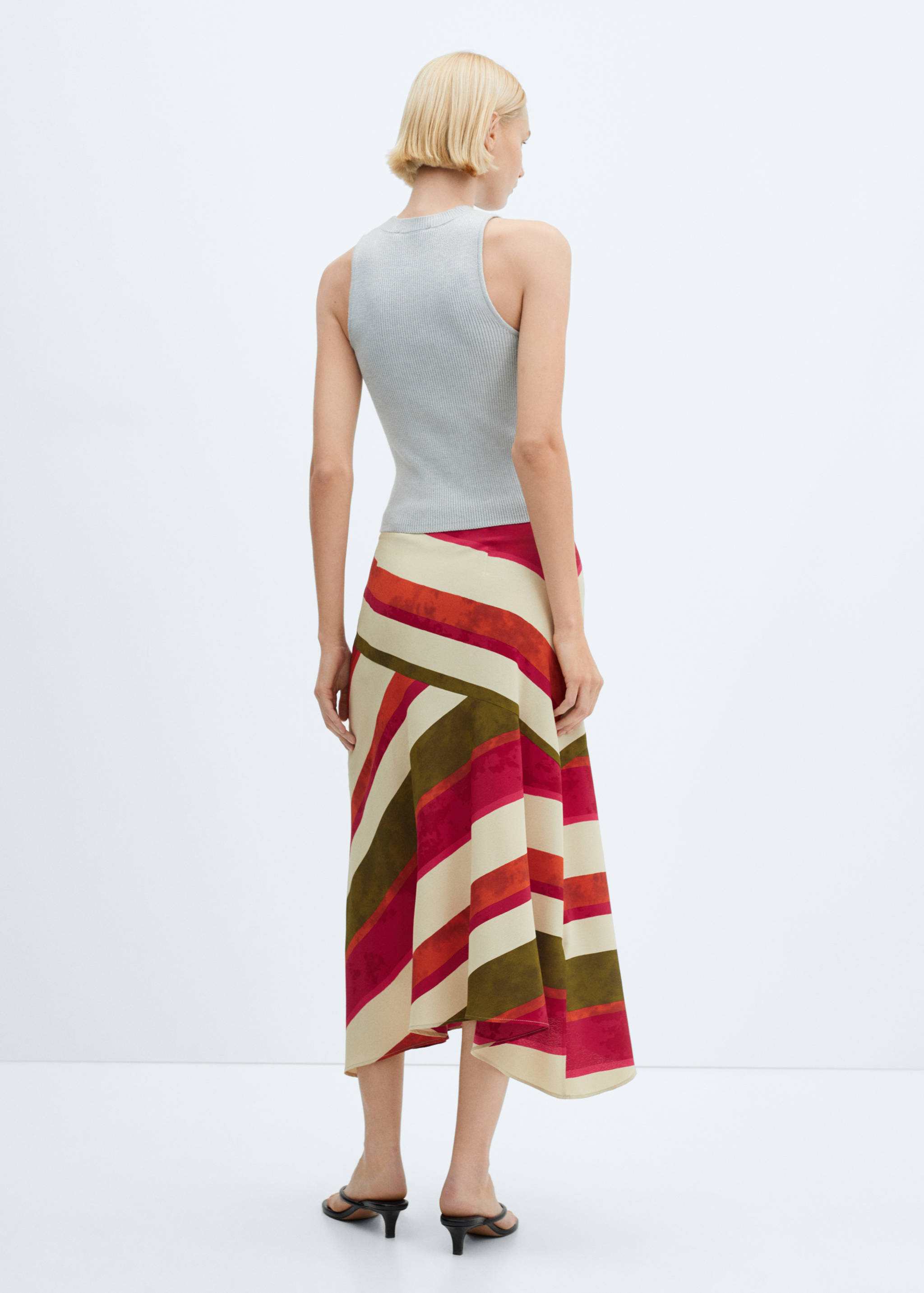 Falda satinada rayas - Reverso del artículo